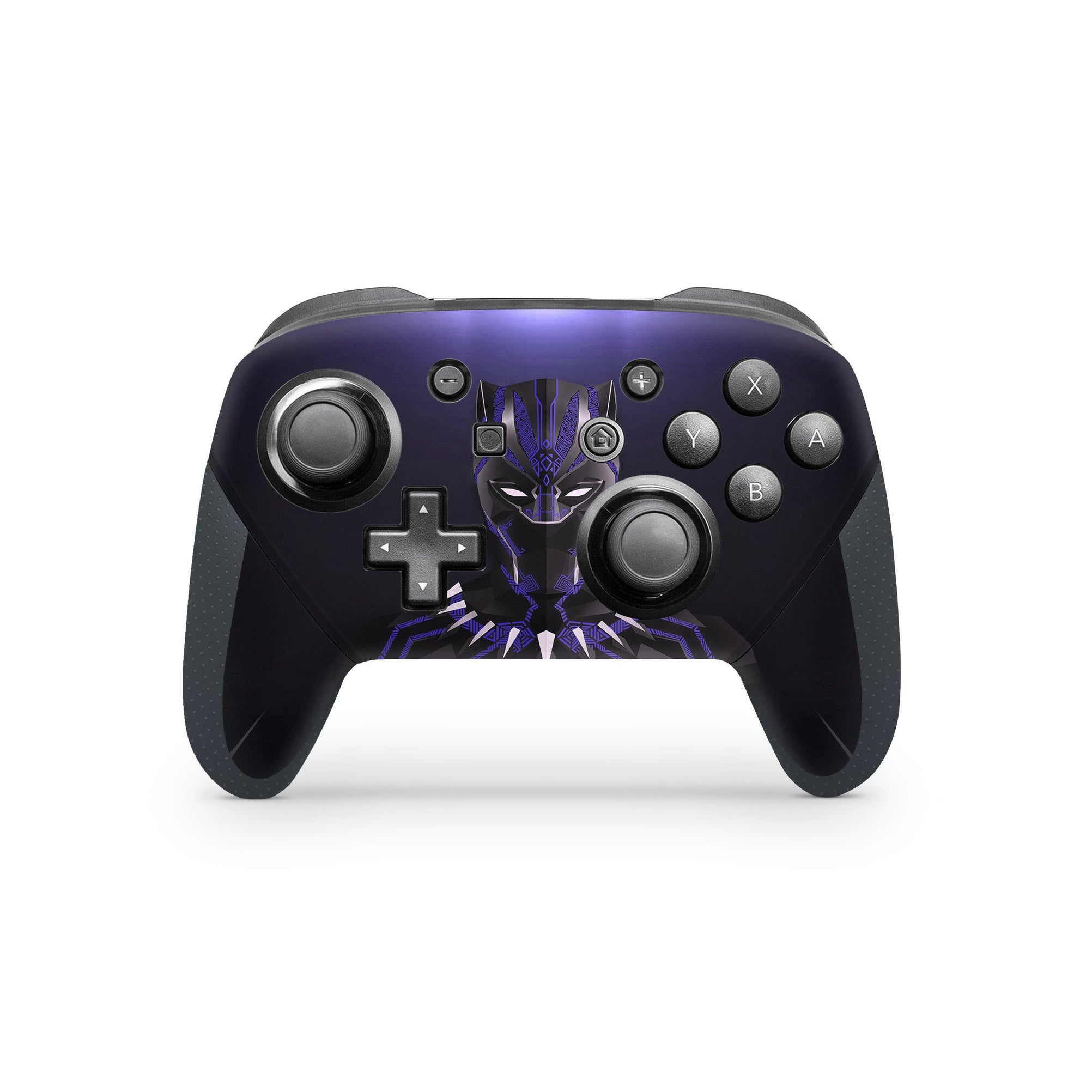 A video game skin featuring a Panther Sovereign King 11 design for the Nintendo Switch Pro Controller.