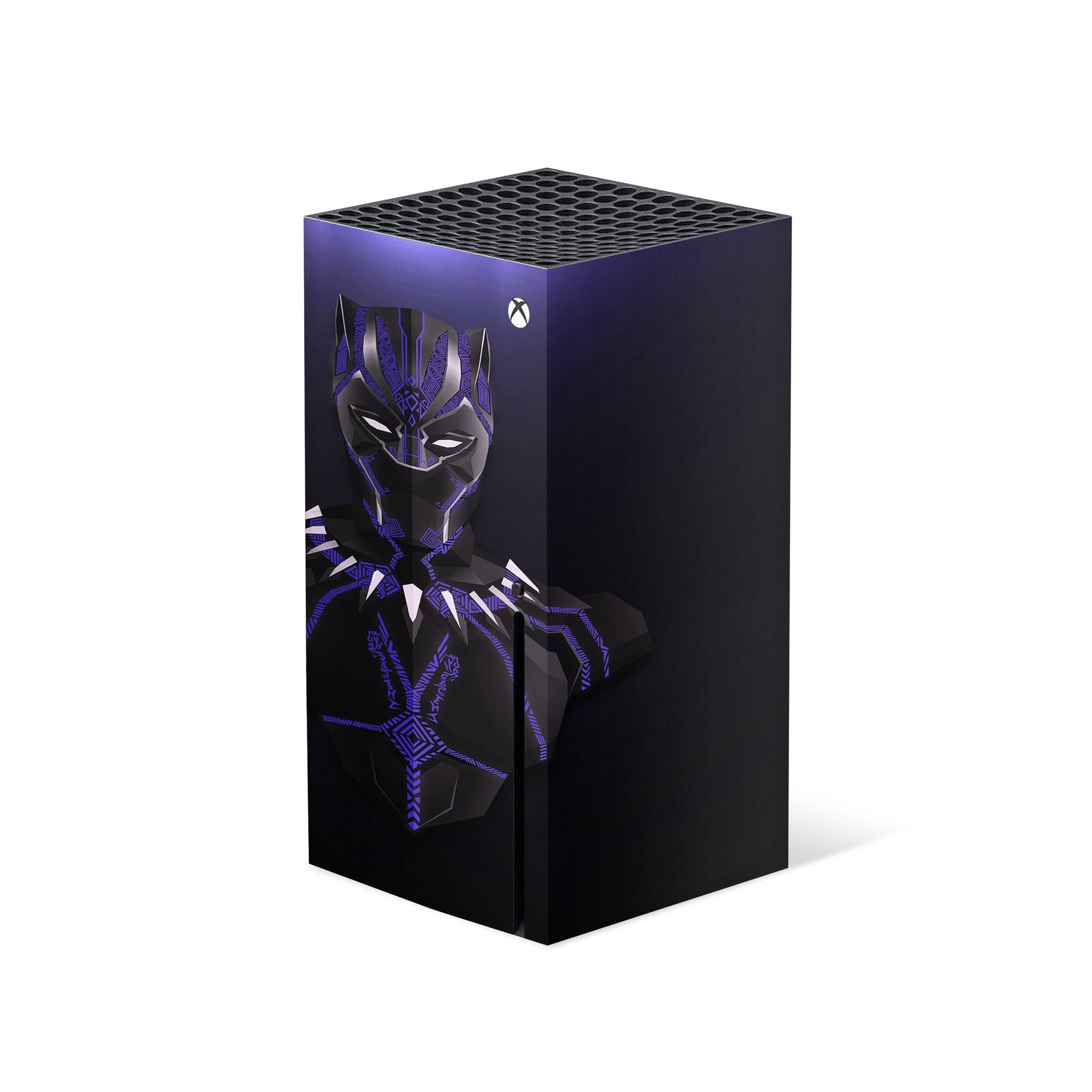 A video game skin featuring a Panther Sovereign King 11 design for the Xbox Series X.