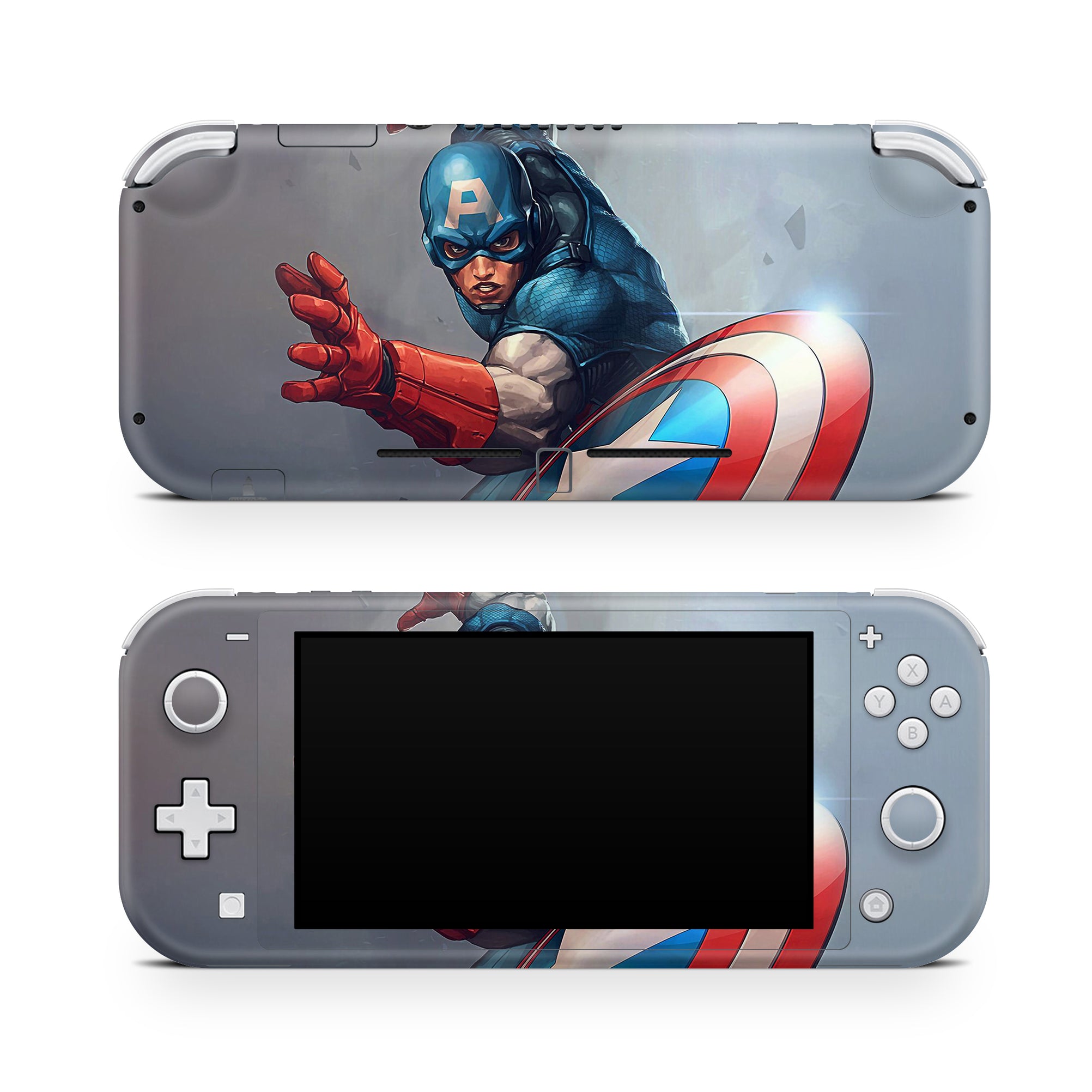 A video game skin featuring a Shield Bearer 8 design for the Nintendo Switch Lite.