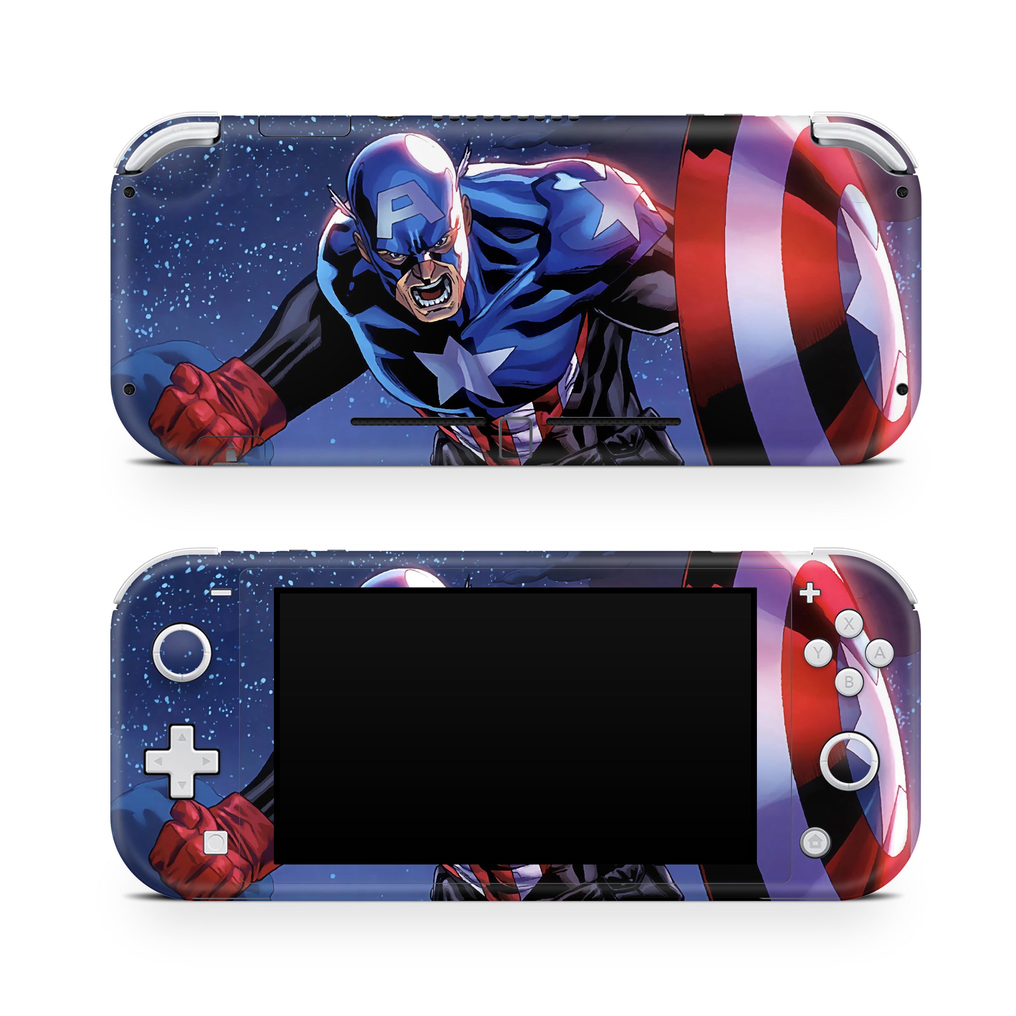 A video game skin featuring a Shield Bearer 9 design for the Nintendo Switch Lite.