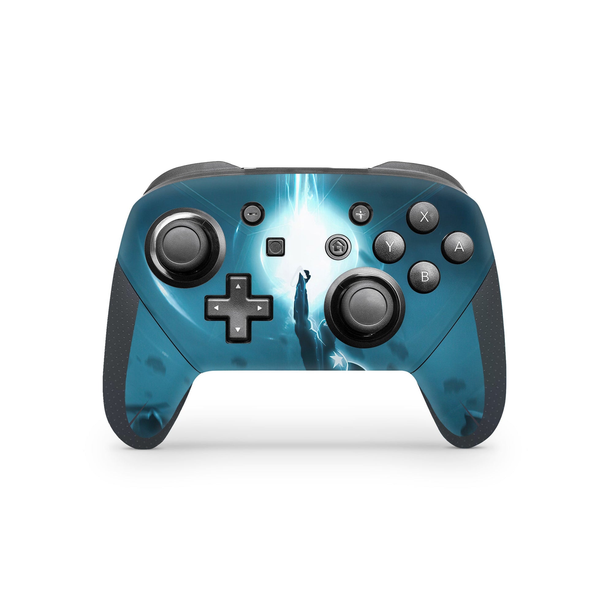 A video game skin featuring a Shield Bearer 13 design for the Nintendo Switch Pro Controller.