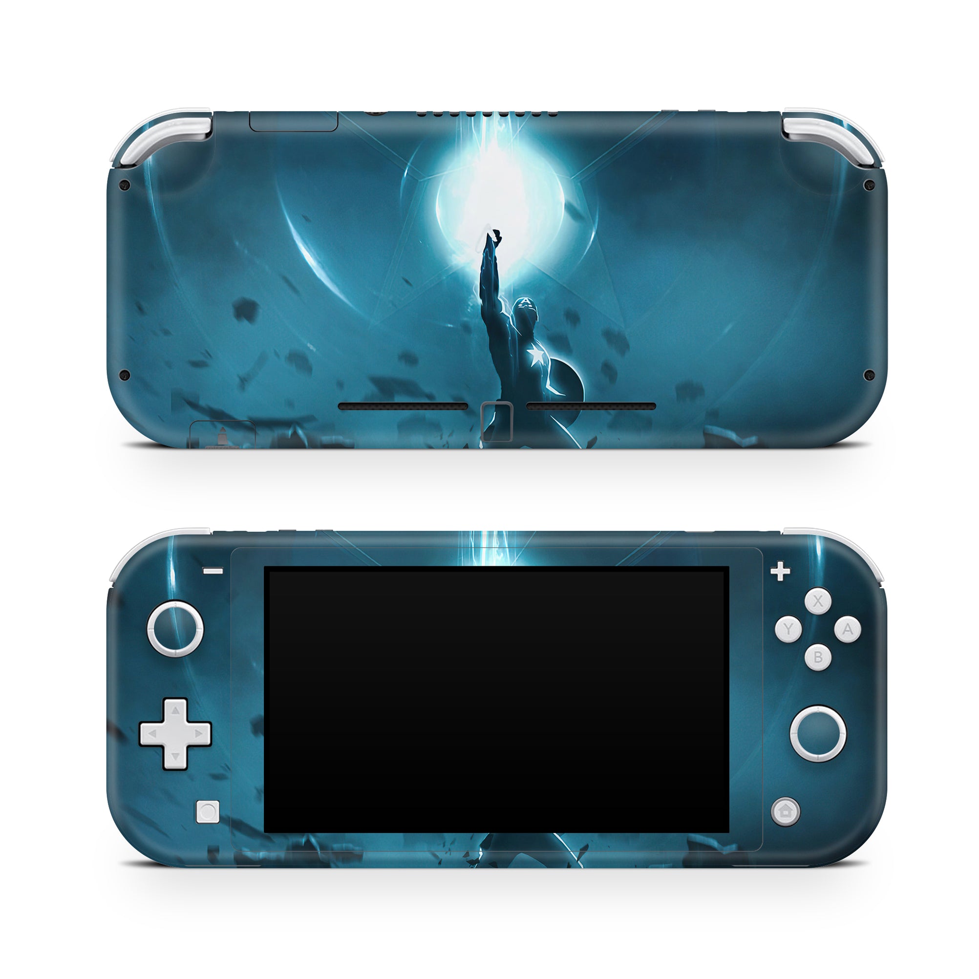 A video game skin featuring a Shield Bearer 13 design for the Nintendo Switch Lite.