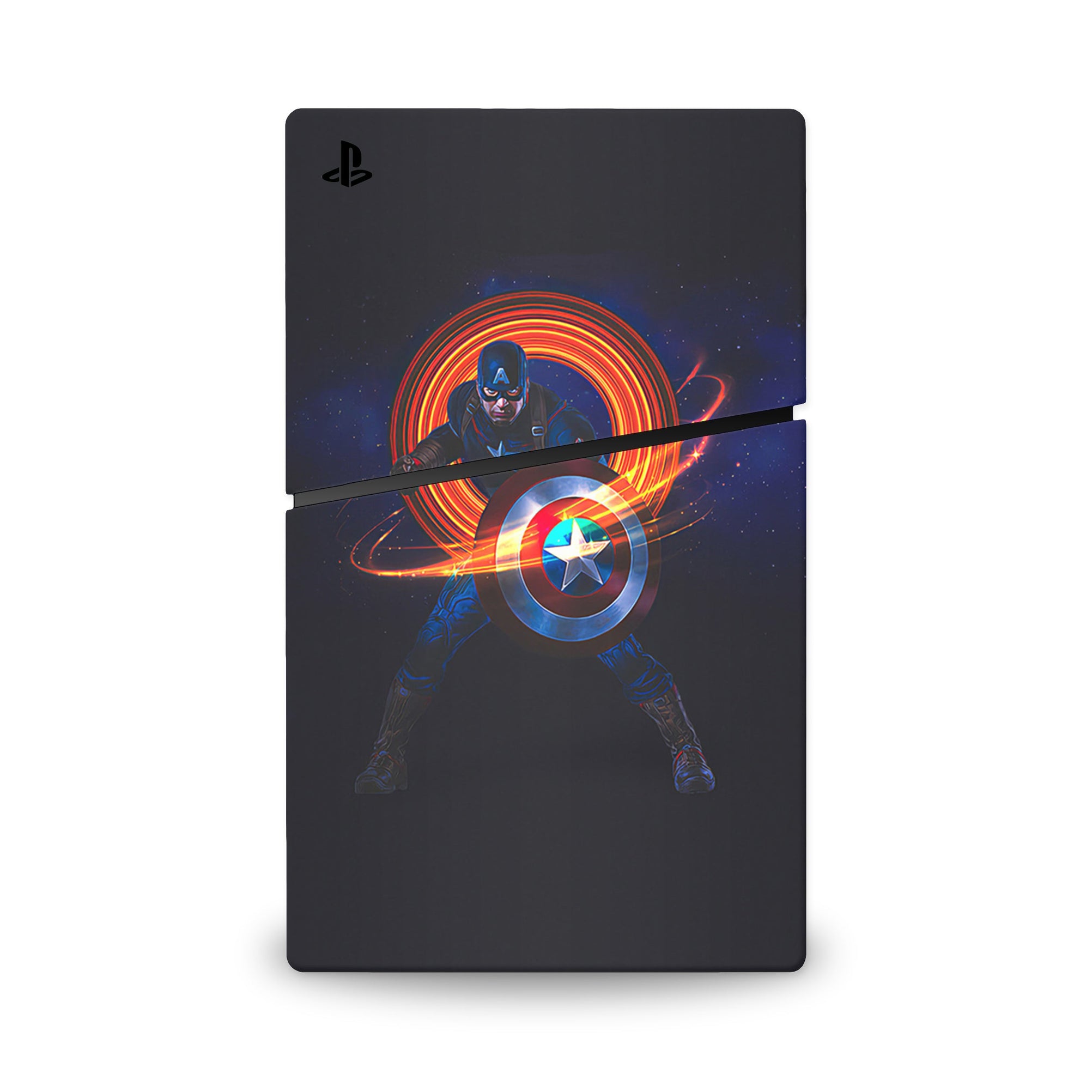 A video game skin featuring a Shield Bearer 16 design for the PS5 Slim Digital.