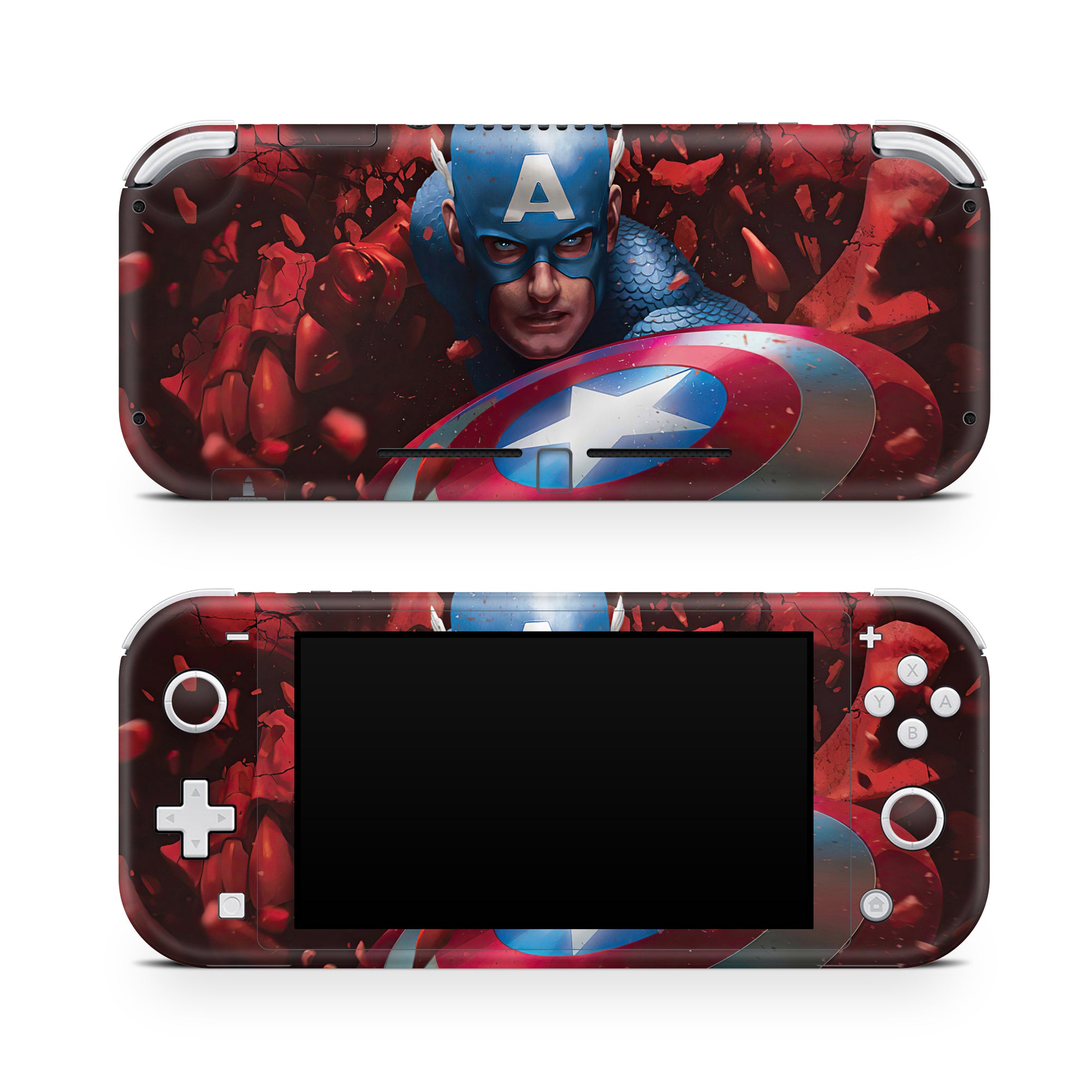 A video game skin featuring a Shield Bearer 17 design for the Nintendo Switch Lite.