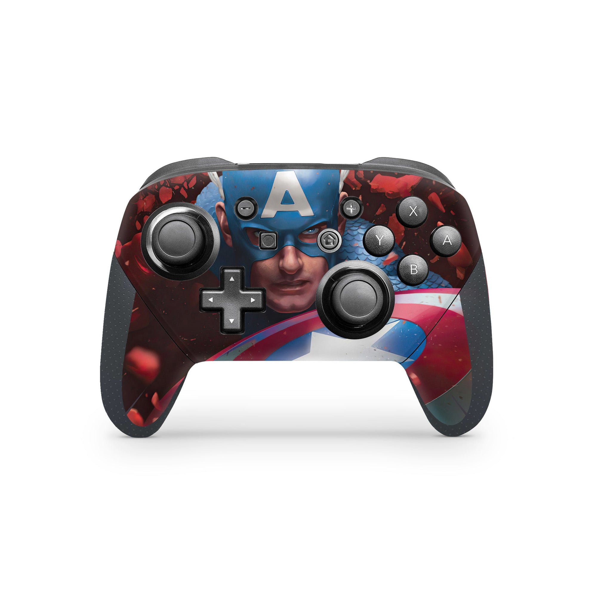 A video game skin featuring a Shield Bearer 17 design for the Nintendo Switch Pro Controller.