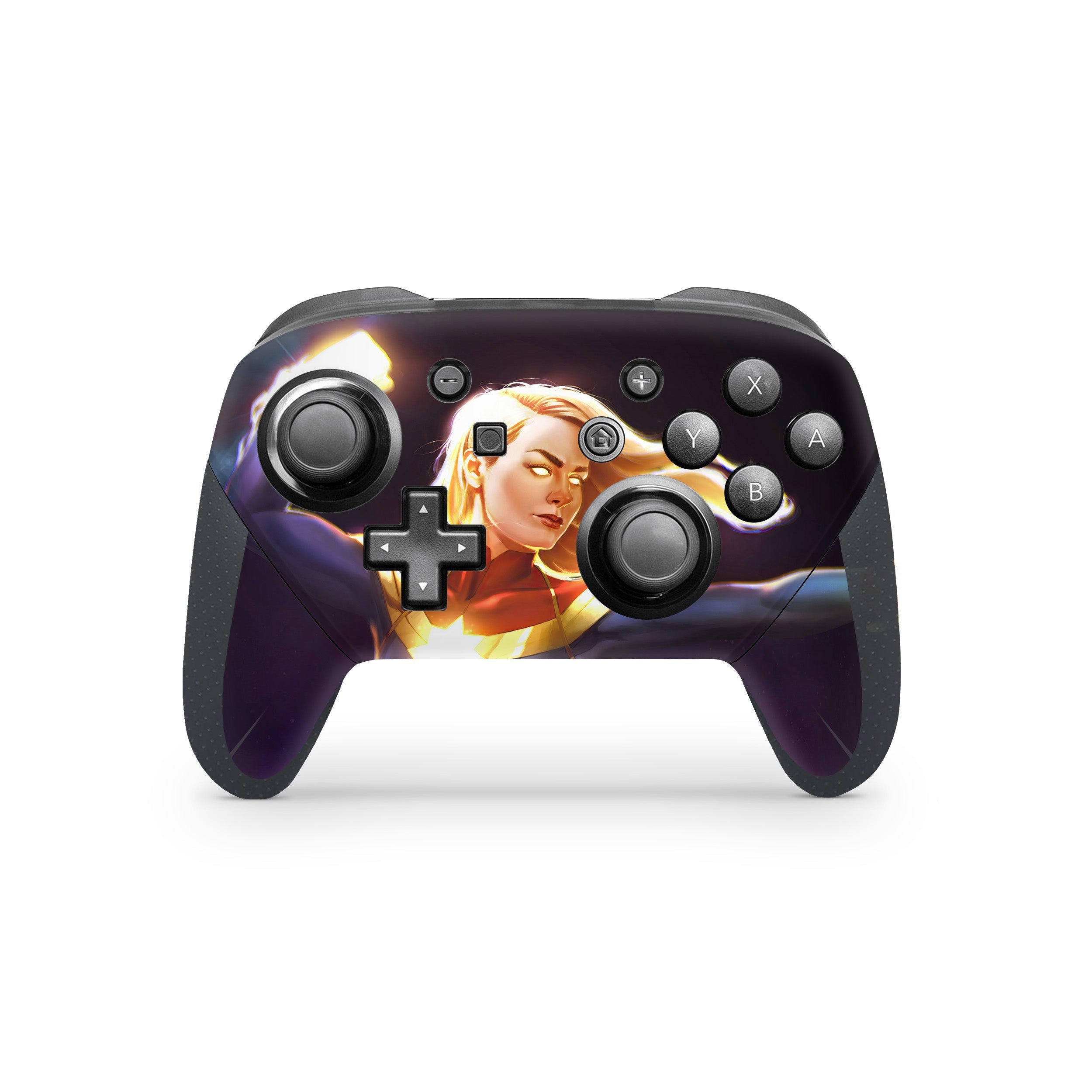 A video game skin featuring a Cosmic Protector 6 design for the Nintendo Switch Pro Controller.