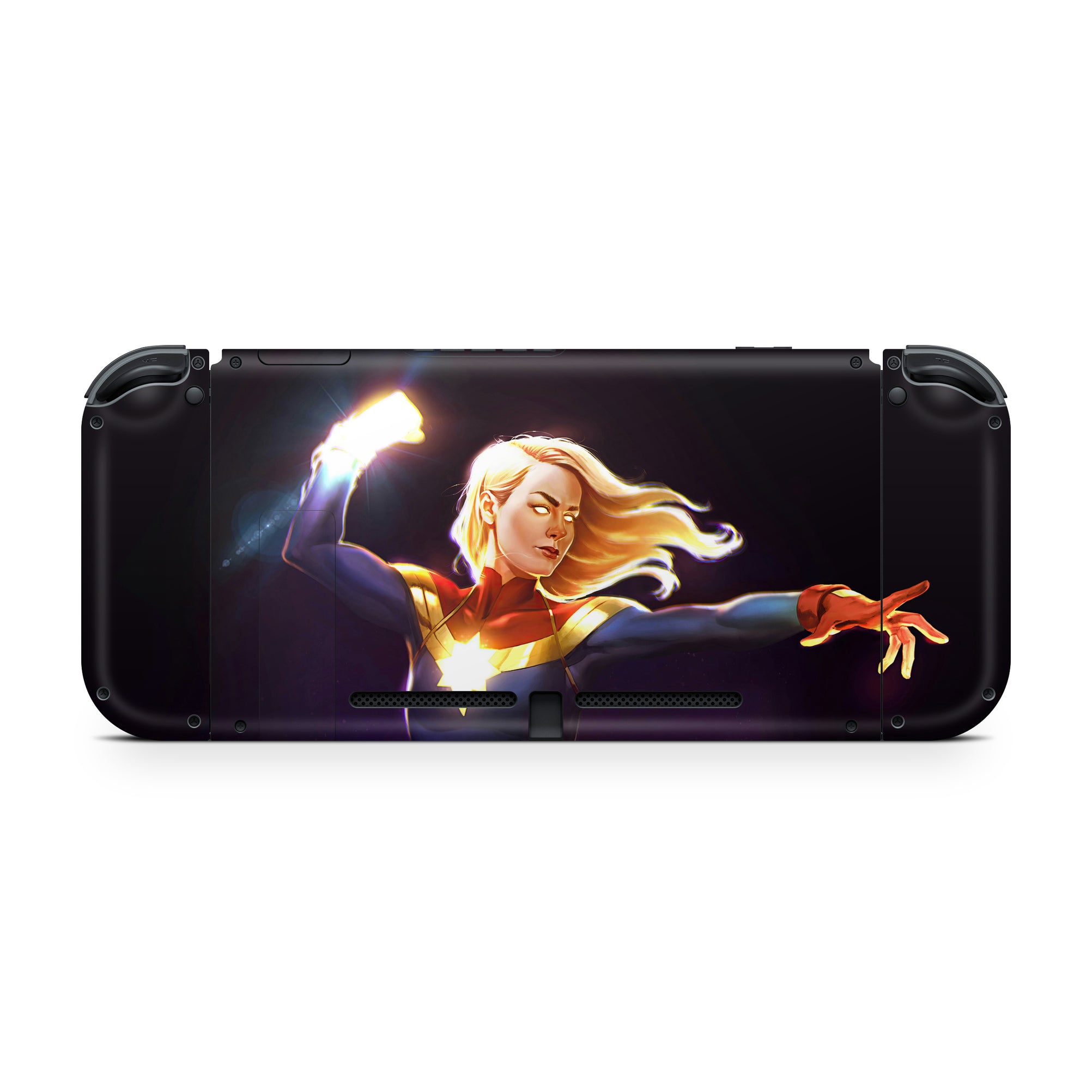 A video game skin featuring a Cosmic Protector 6 design for the Nintendo Switch.