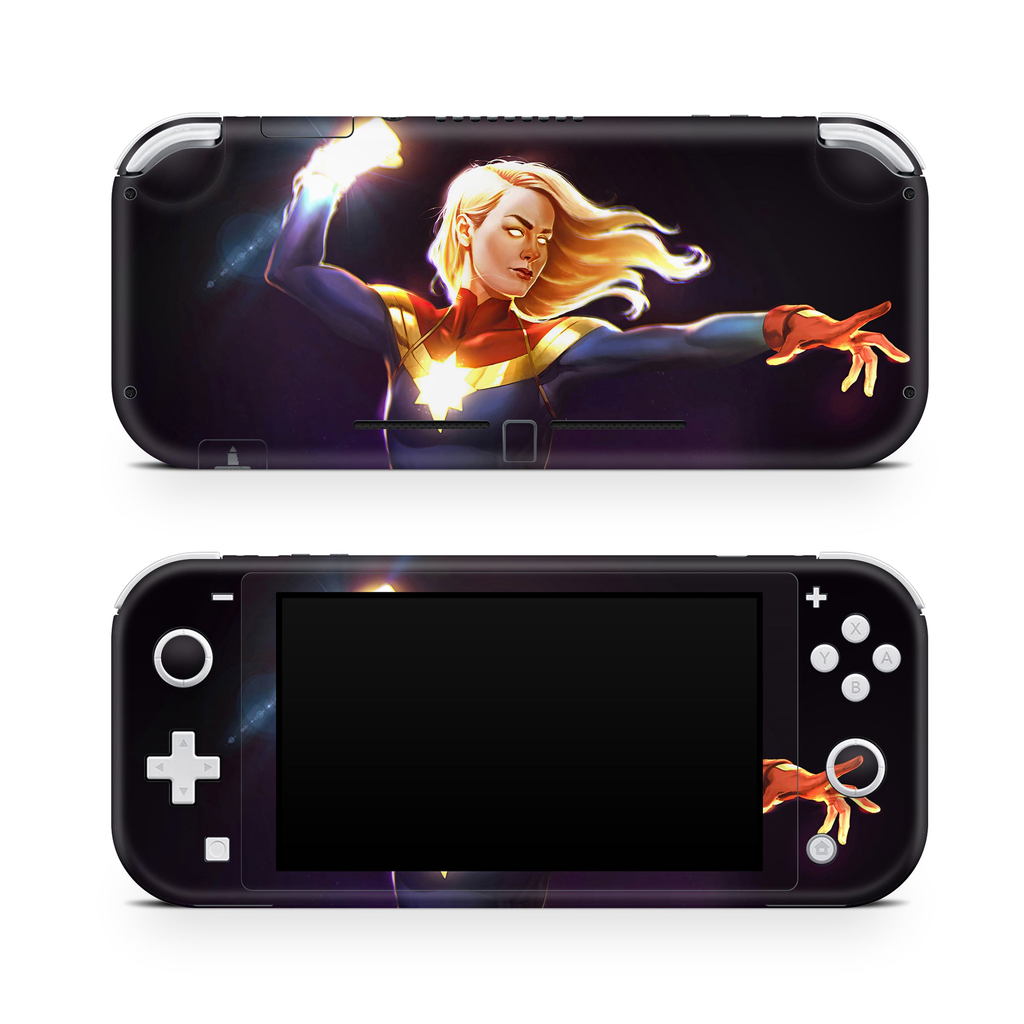 A video game skin featuring a Cosmic Protector 6 design for the Nintendo Switch Lite.