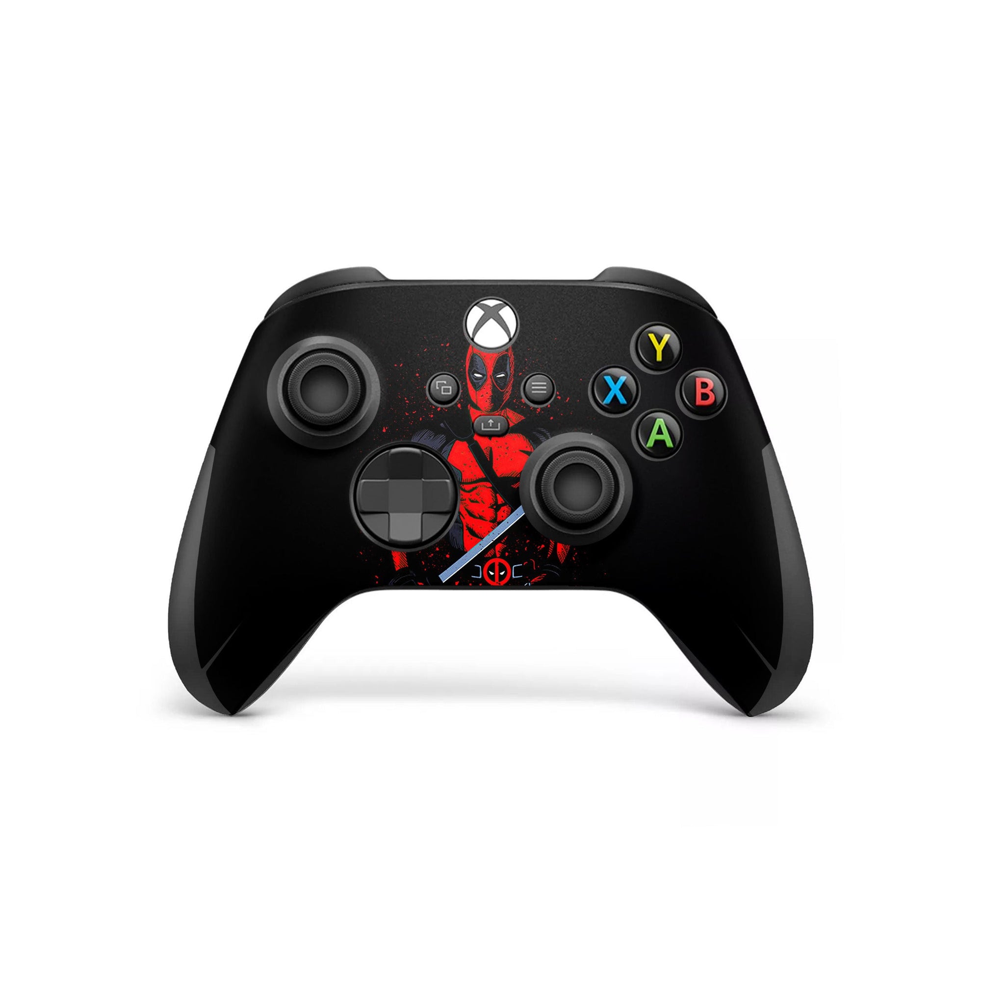 A video game skin featuring a Wisecracking Mercenary 6 design for the Xbox Series Wireless Controller.