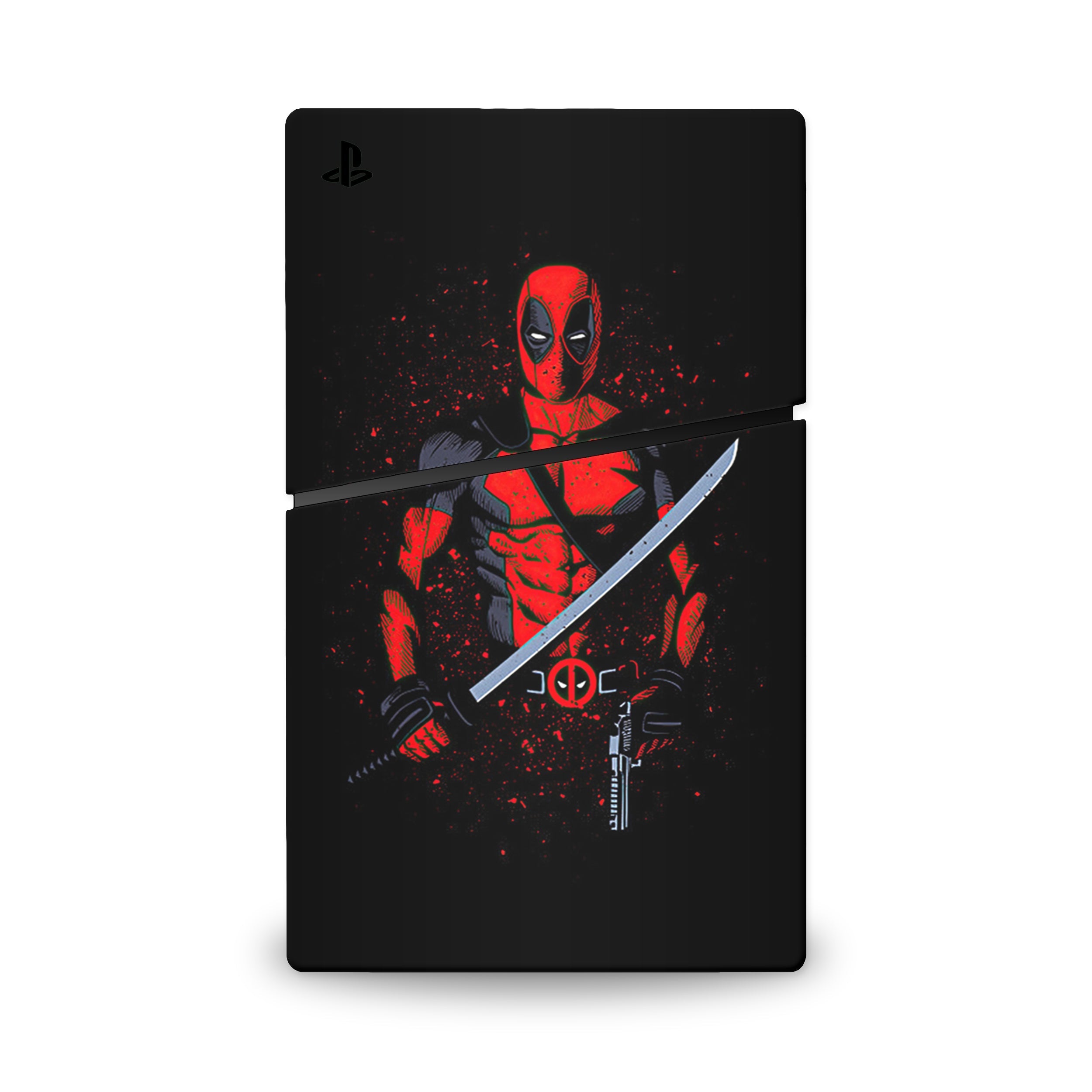 A video game skin featuring a Wisecracking Mercenary 6 design for the PS5 Slim.