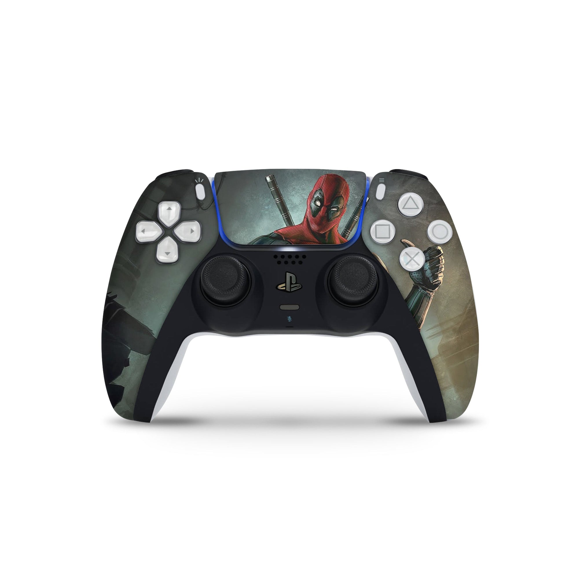 A video game skin featuring a Wisecracking Mercenary 7 design for the PS5 Controller.