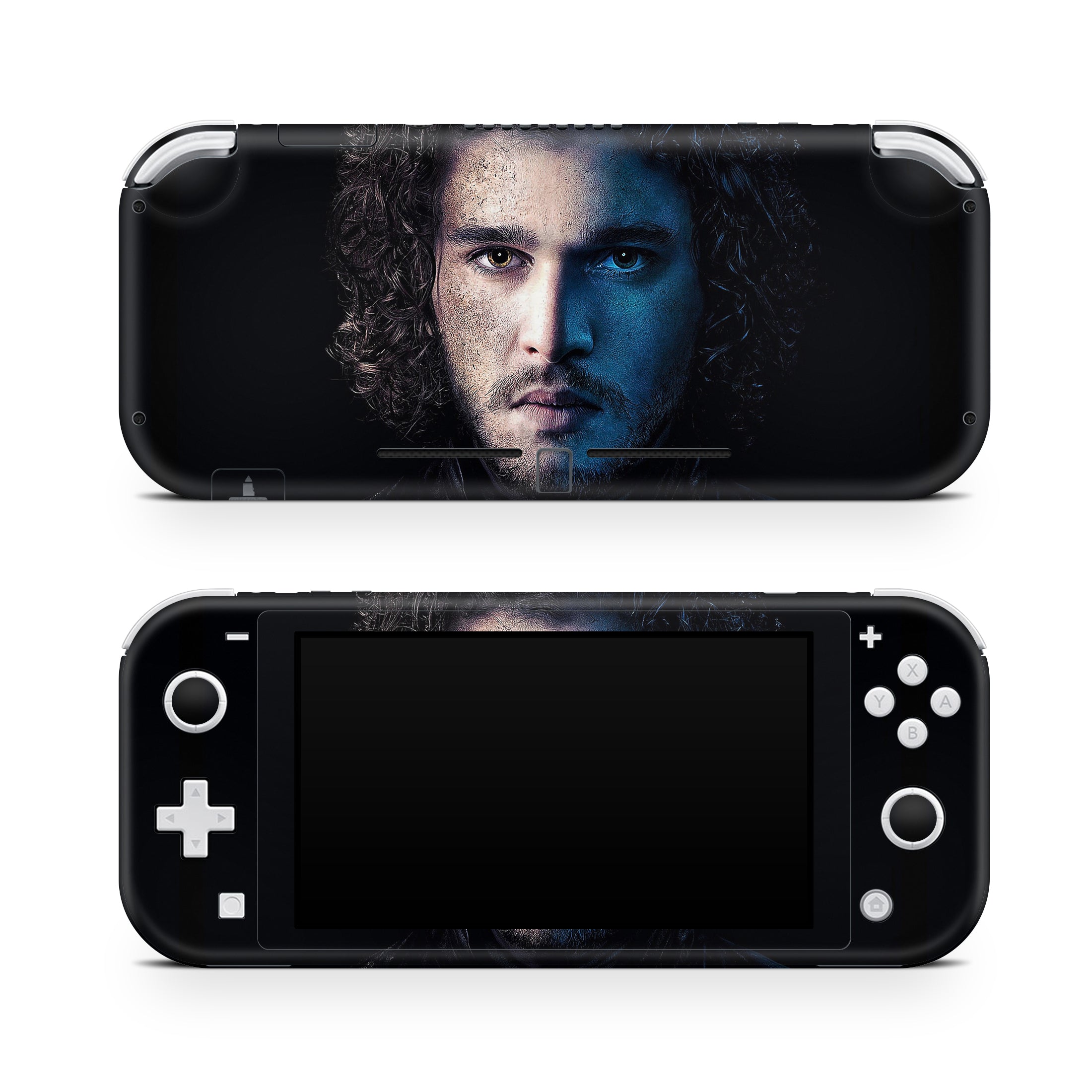 A video game skin featuring a The Winter Watcher 2 design for the Nintendo Switch Lite.