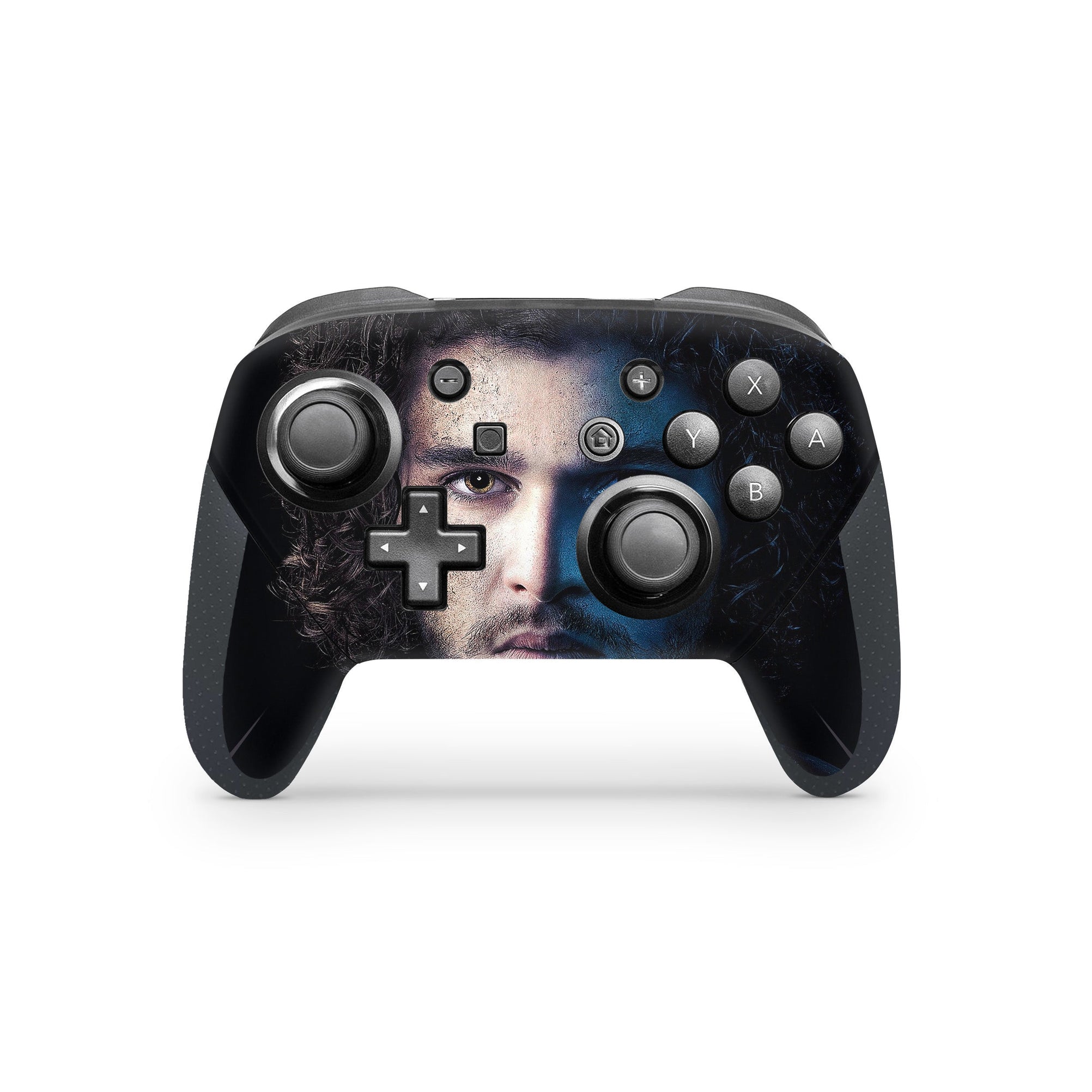 A video game skin featuring a The Winter Watcher 2 design for the Nintendo Switch Pro Controller.