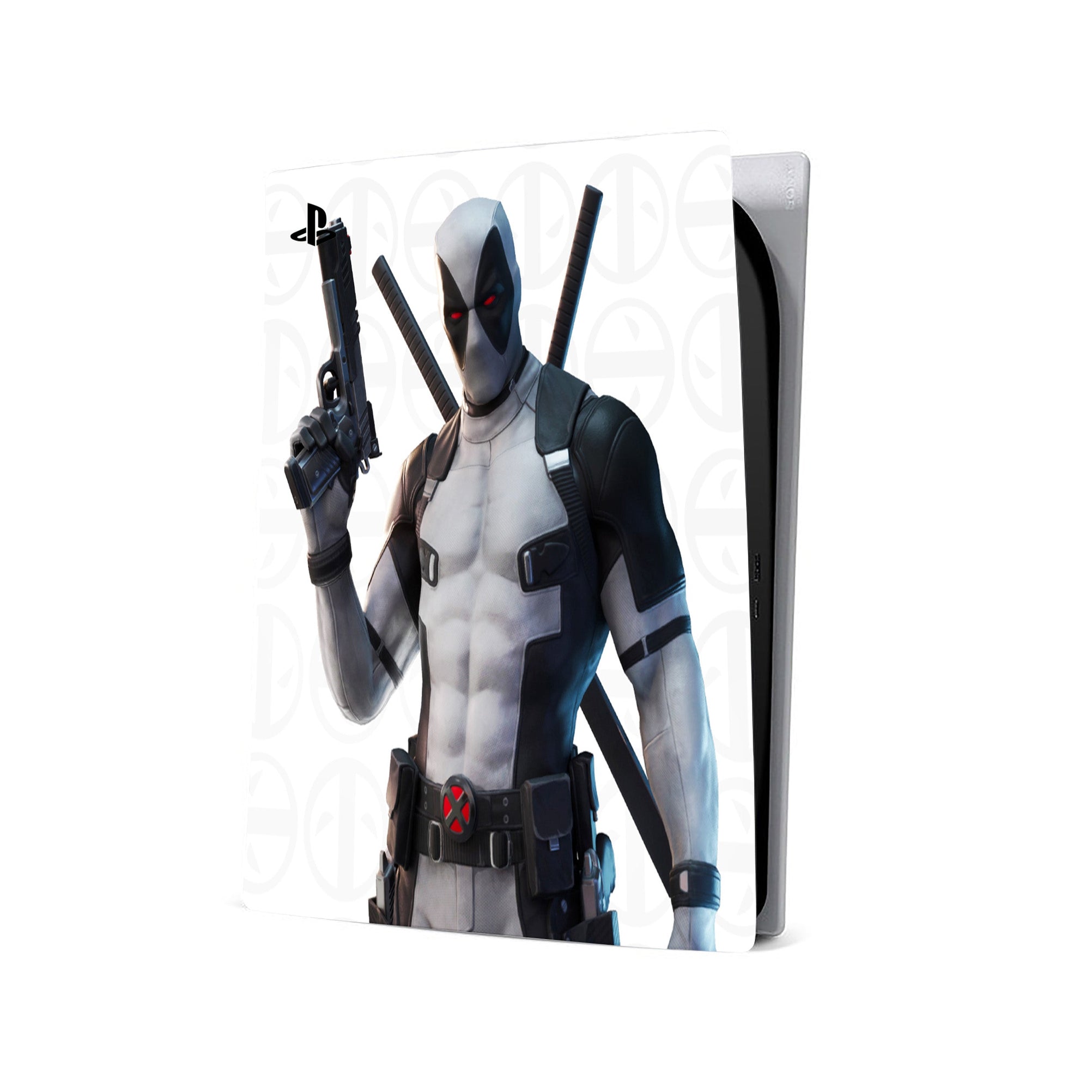 A video game skin featuring a Wisecracking Mercenary 10 design for the PS5 Digital.