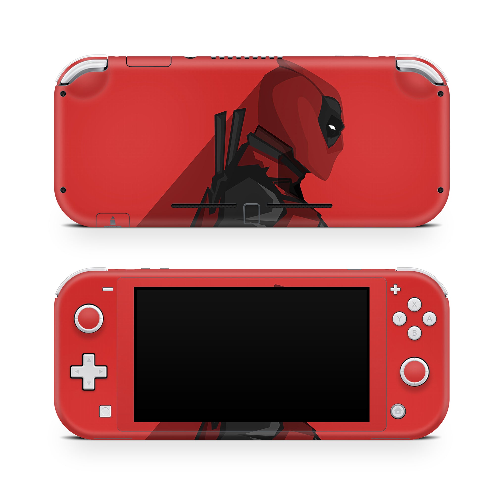 A video game skin featuring a Wisecracking Mercenary 11 design for the Nintendo Switch Lite.