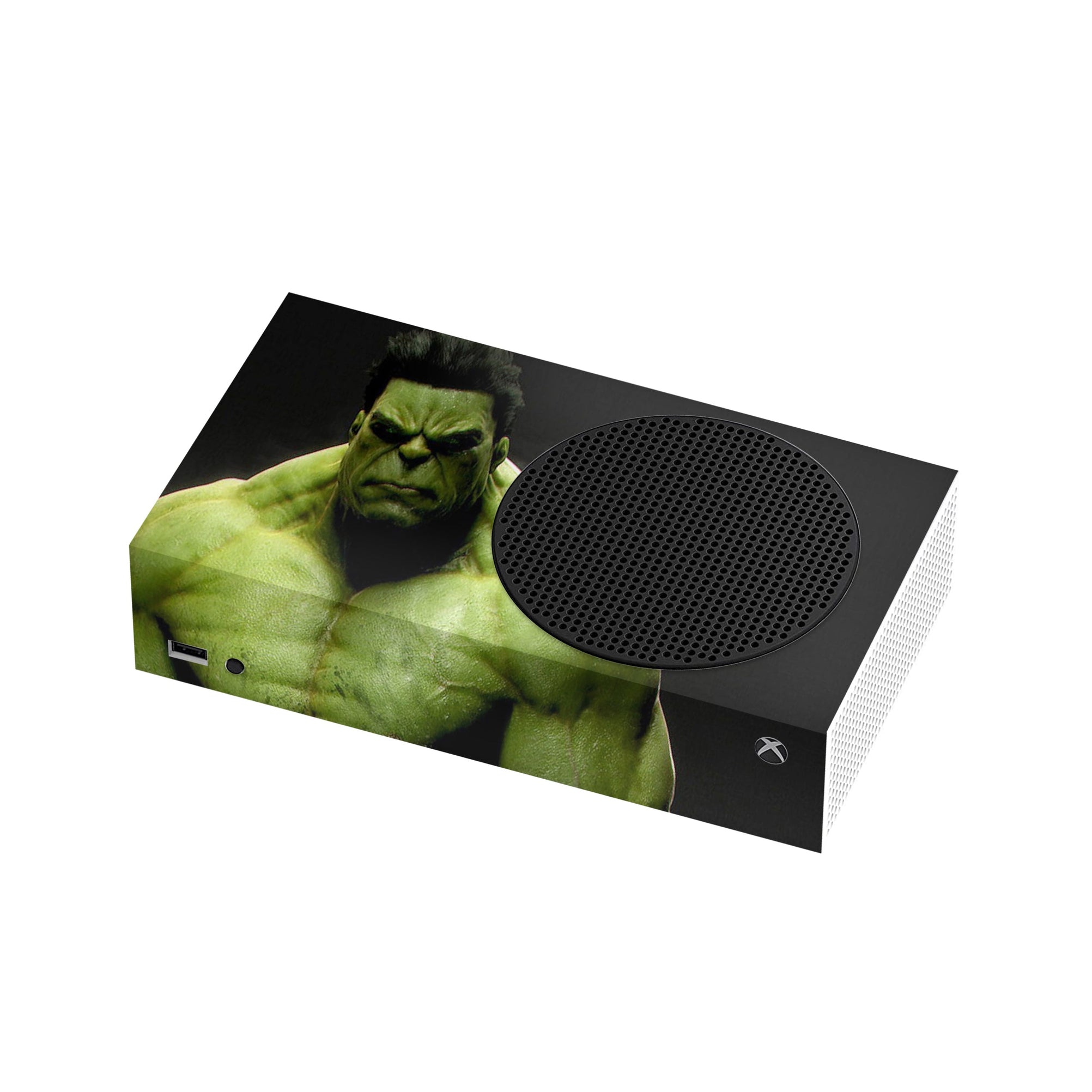 A video game skin featuring a Colossal Green Titan 7 design for the Xbox Series S.