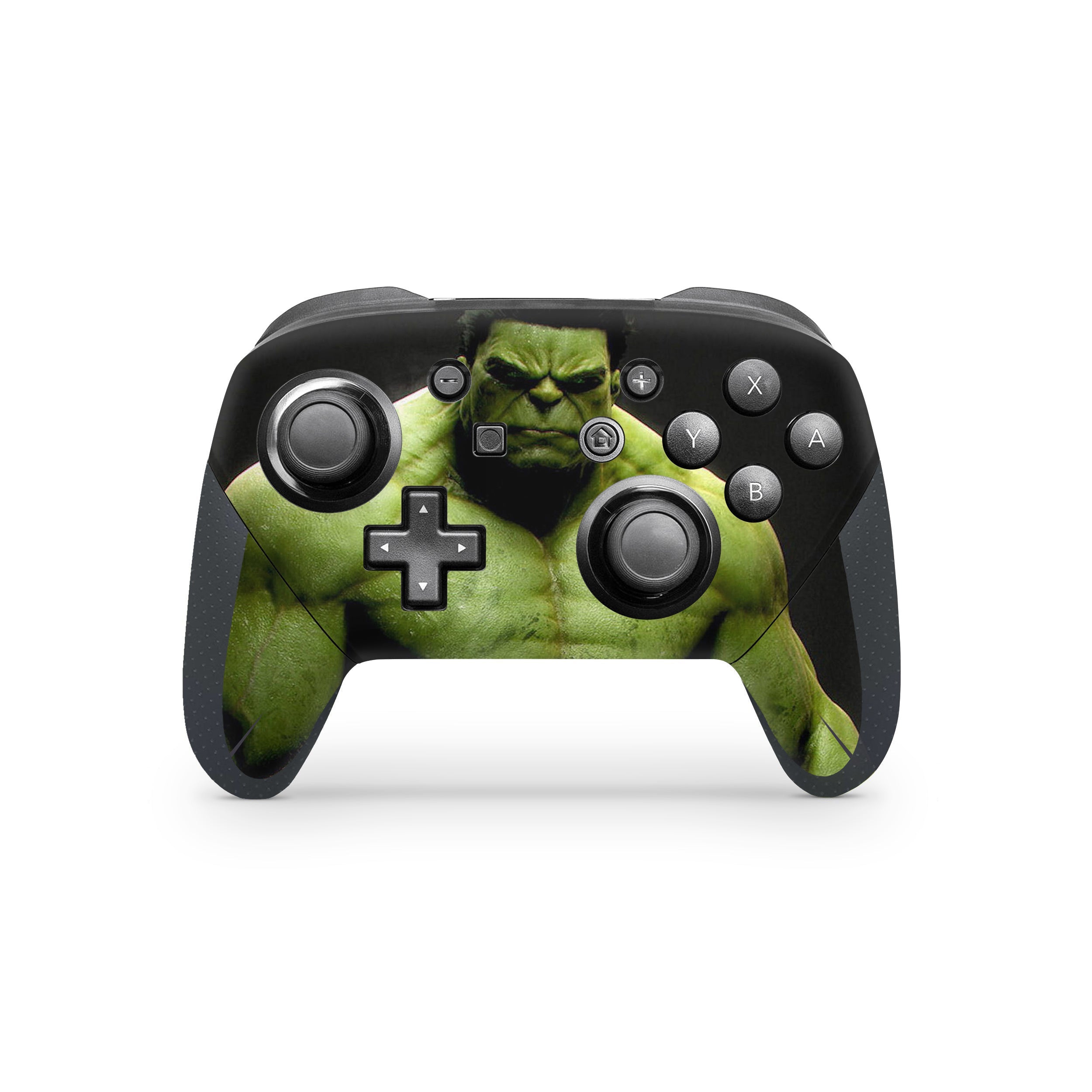 A video game skin featuring a Colossal Green Titan 7 design for the Nintendo Switch Pro Controller.