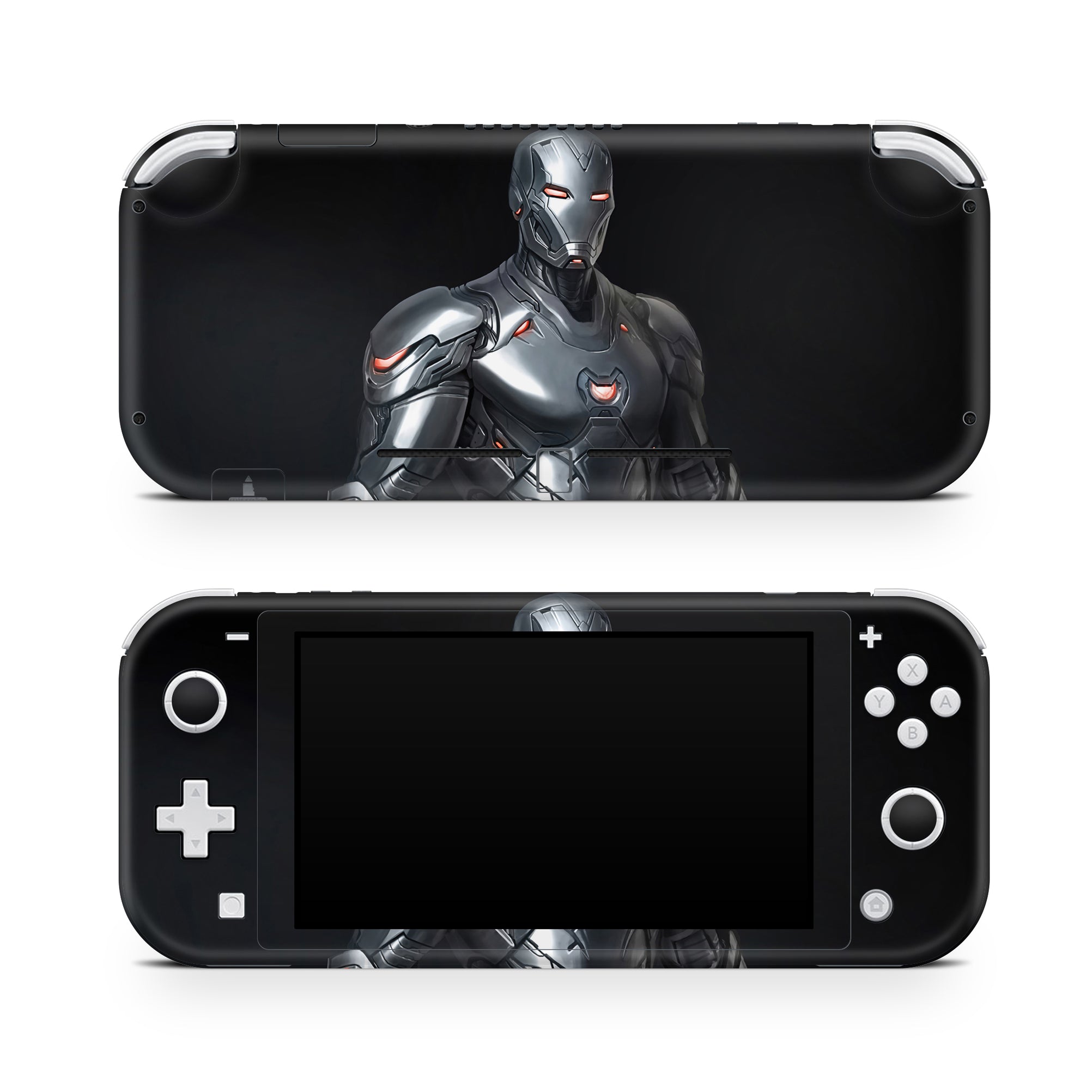 A video game skin featuring a Armored Avenger 16 design for the Nintendo Switch Lite.