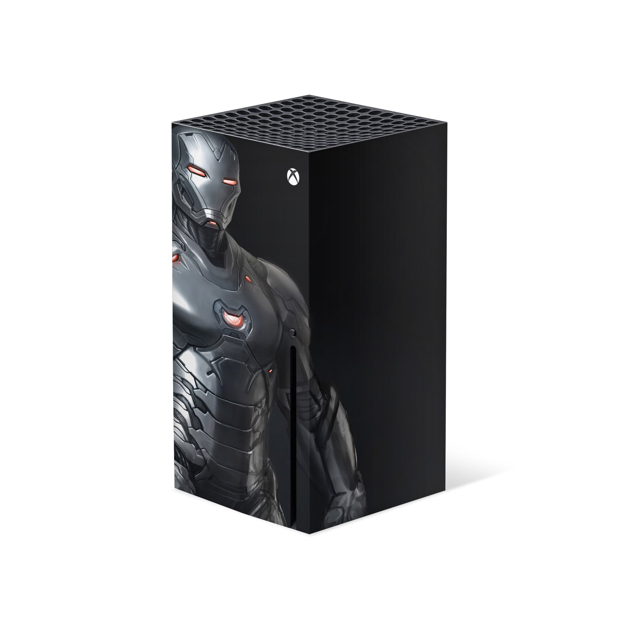 A video game skin featuring a Armored Avenger 16 design for the Xbox Series X.