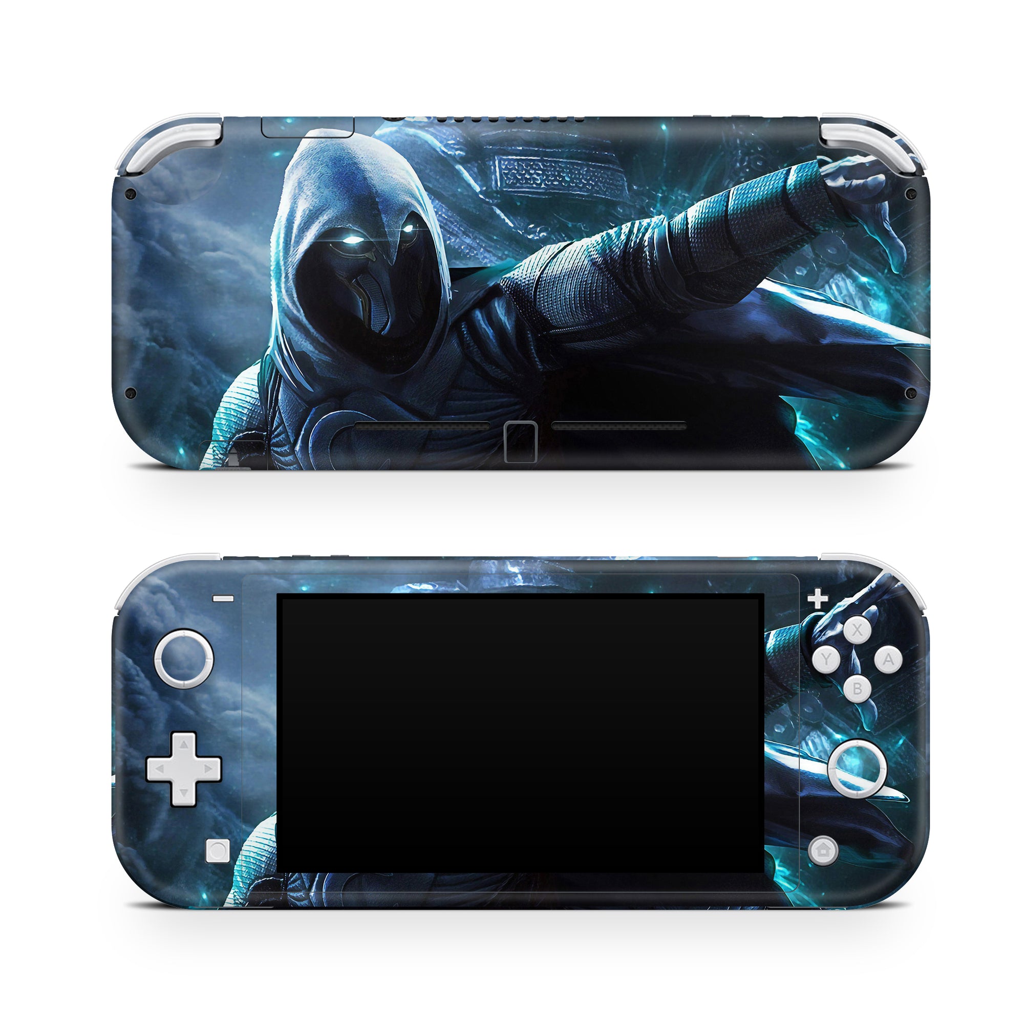 A video game skin featuring a Lunar Vigilante 1 design for the Nintendo Switch Lite.