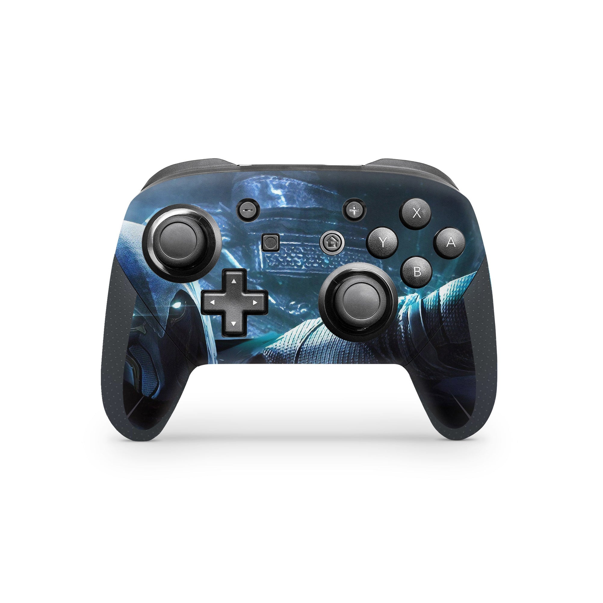 A video game skin featuring a Lunar Vigilante 1 design for the Nintendo Switch Pro Controller.