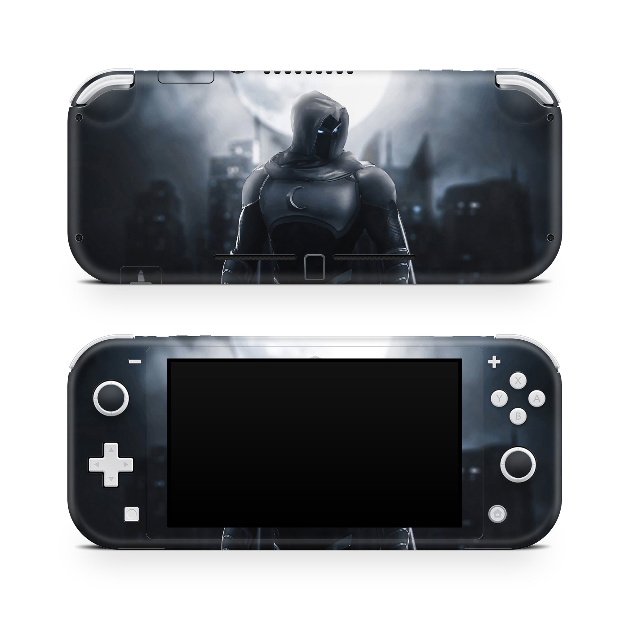 A video game skin featuring a Lunar Vigilante 2 design for the Nintendo Switch Lite.