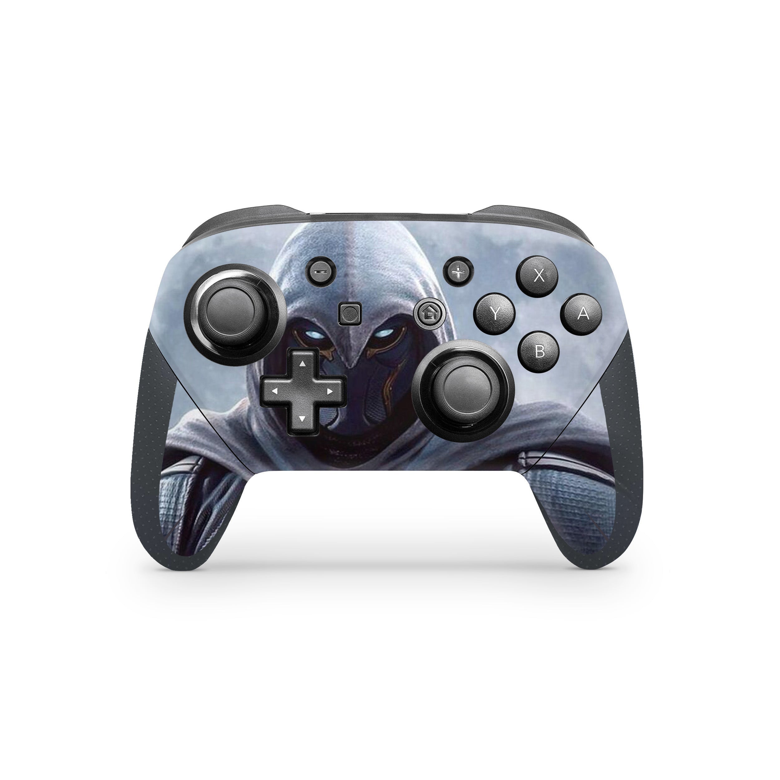 A video game skin featuring a Lunar Vigilante 4 design for the Nintendo Switch Pro Controller.