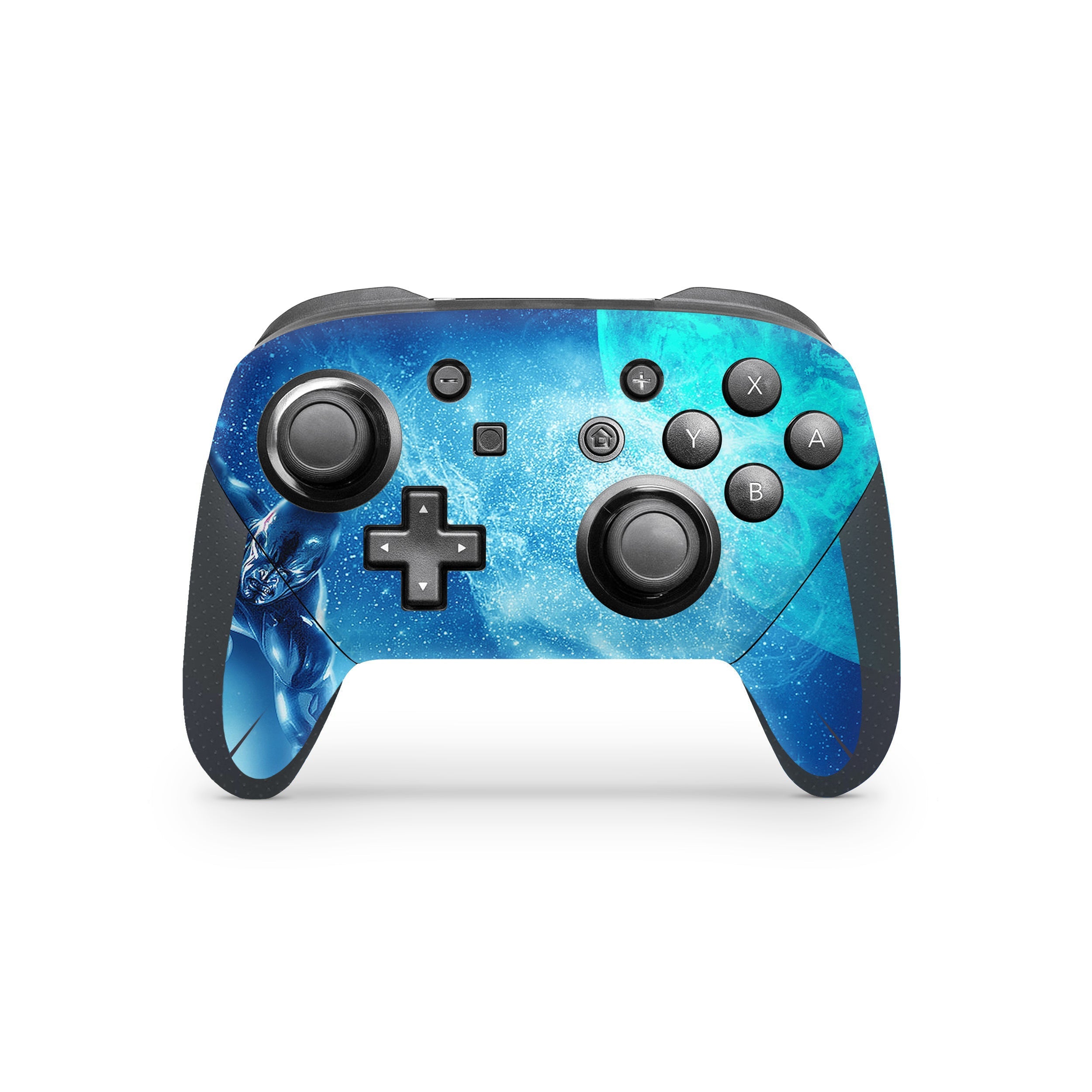 A video game skin featuring a Herald of Galactus 1 design for the Nintendo Switch Pro Controller.