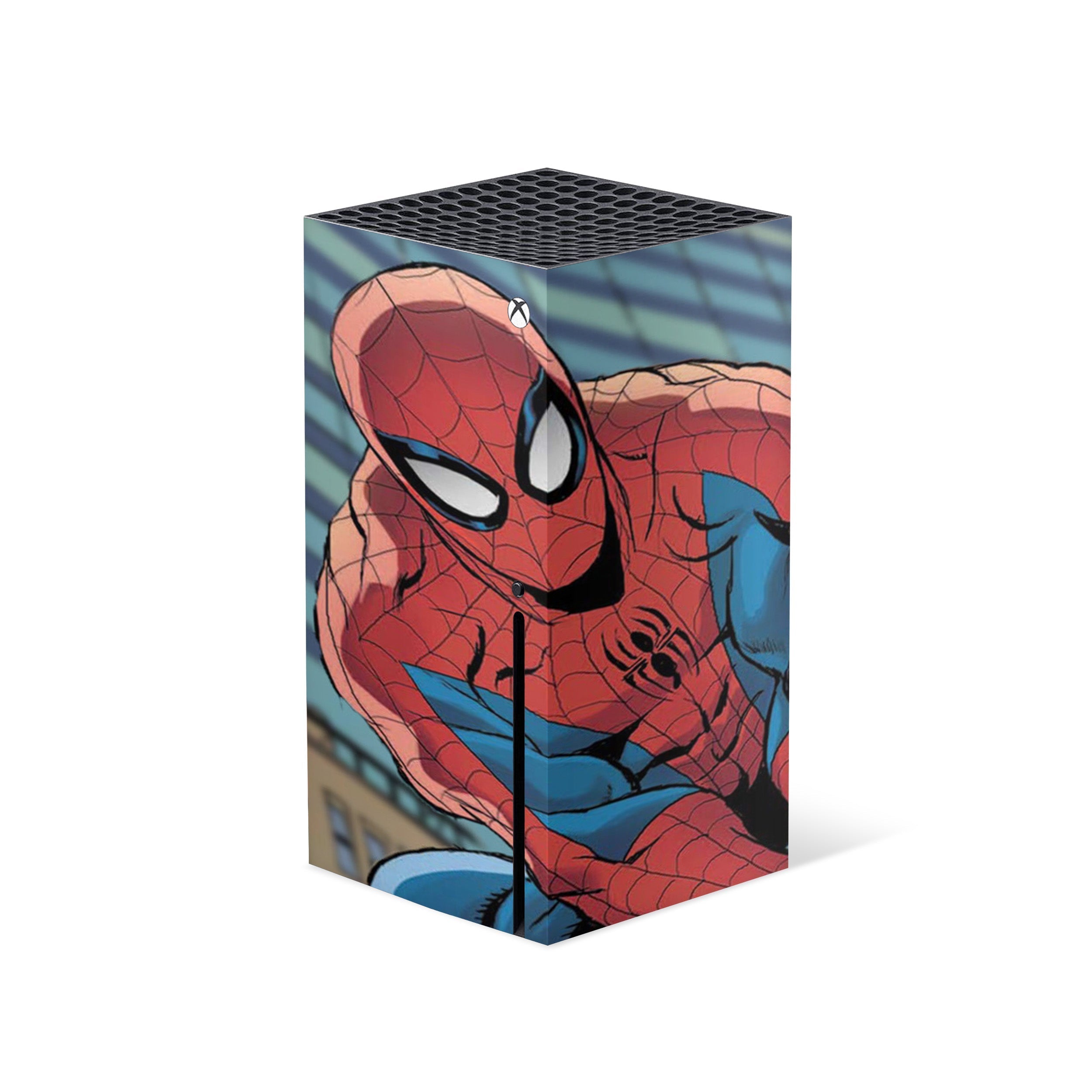 A video game skin featuring a Super Wall Crawler 11 design for the Xbox Series X.