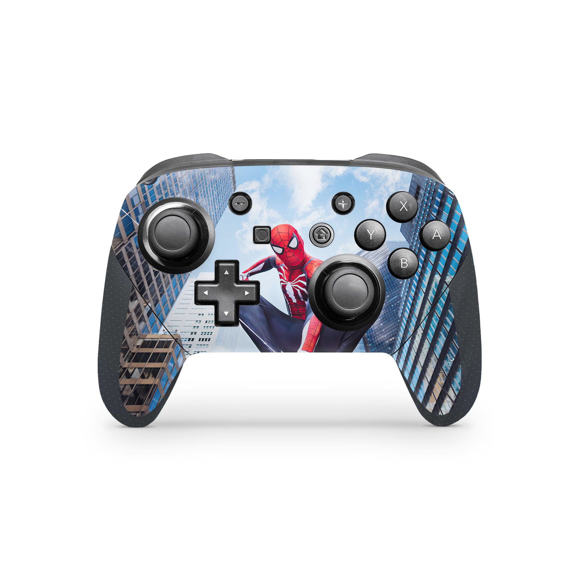 A video game skin featuring a Super Wall Crawler 12 design for the Nintendo Switch Pro Controller.