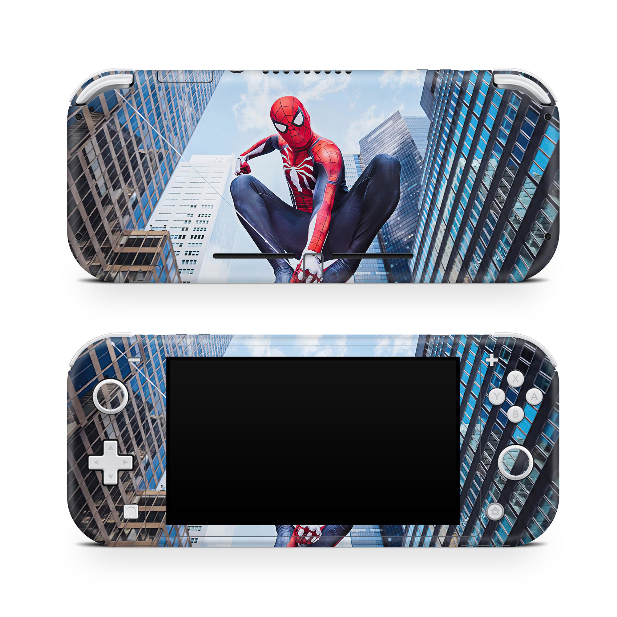 A video game skin featuring a Super Wall Crawler 12 design for the Nintendo Switch Lite.