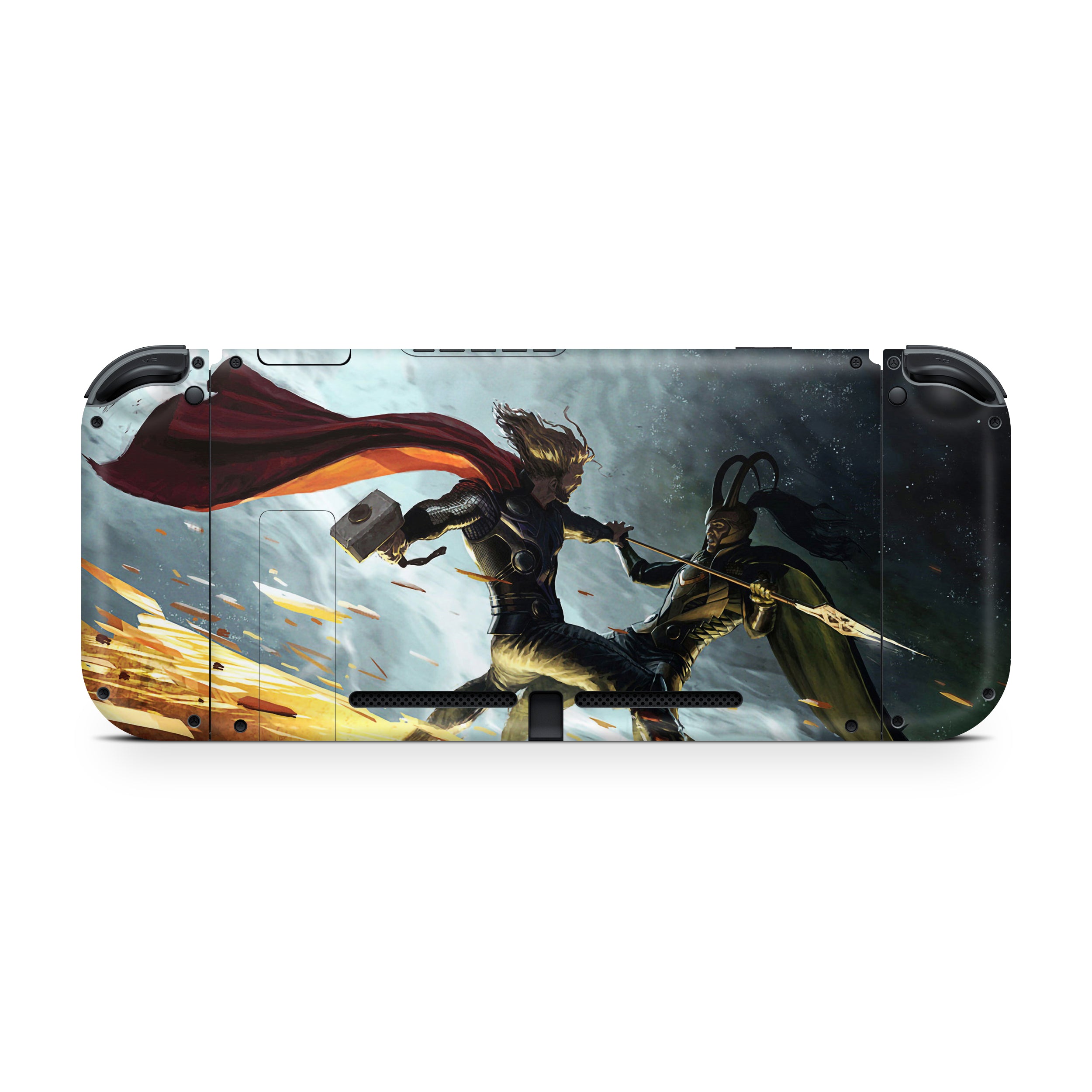 A video game skin featuring a God of Thunder 7 design for the Nintendo Switch.