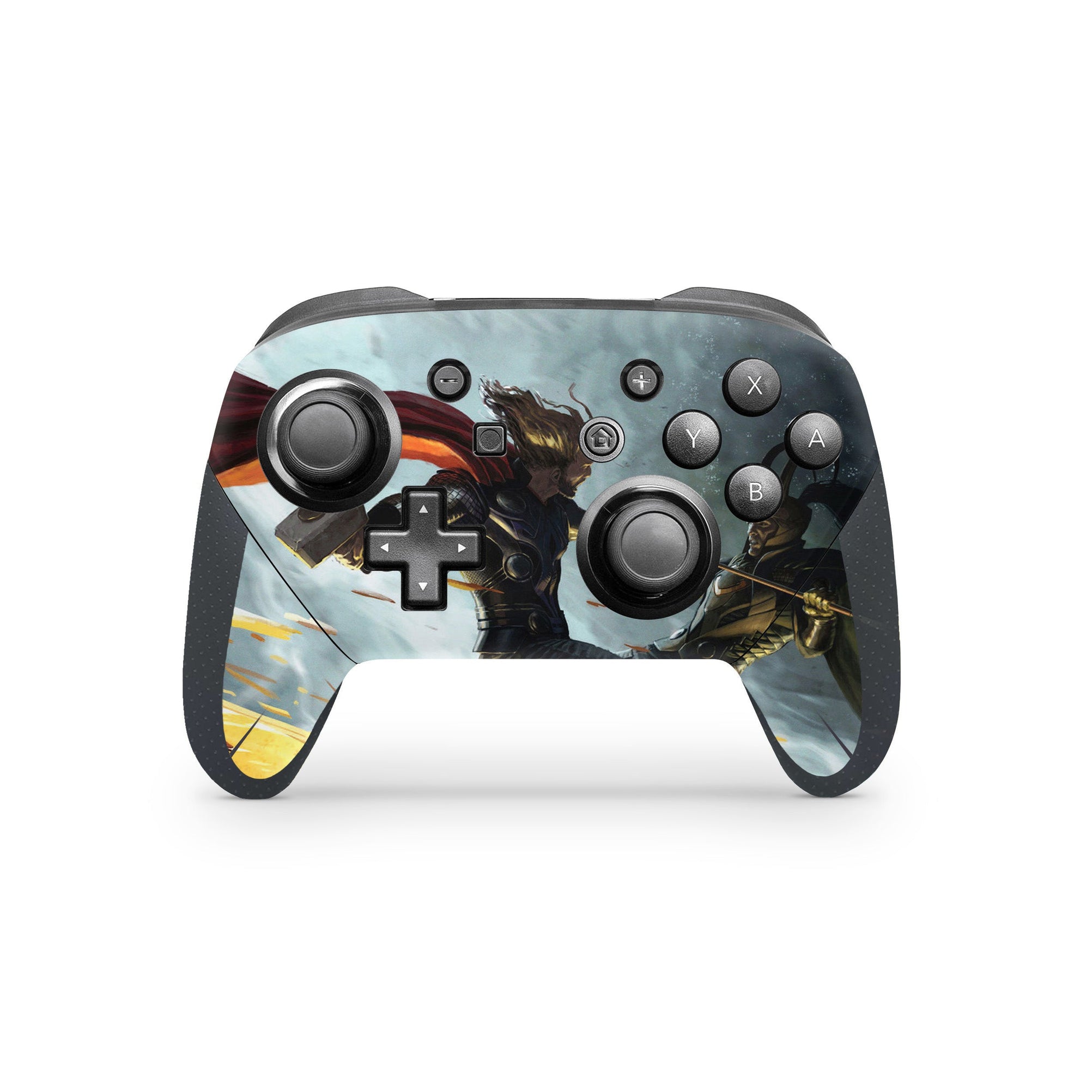 A video game skin featuring a God of Thunder 7 design for the Nintendo Switch Pro Controller.