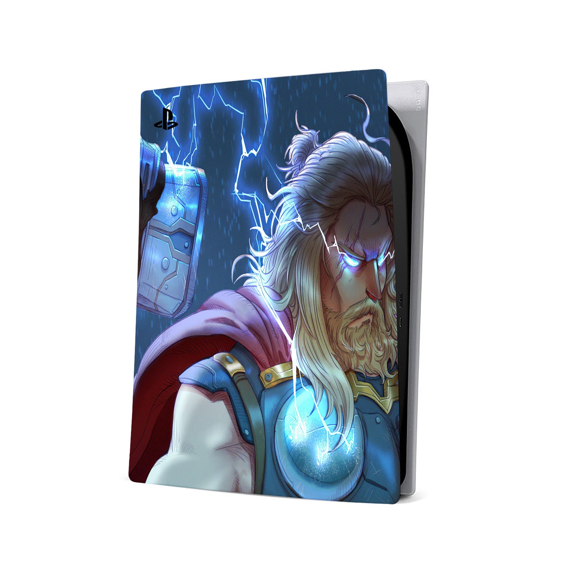 A video game skin featuring a God of Thunder 11 design for the PS5 Digital.