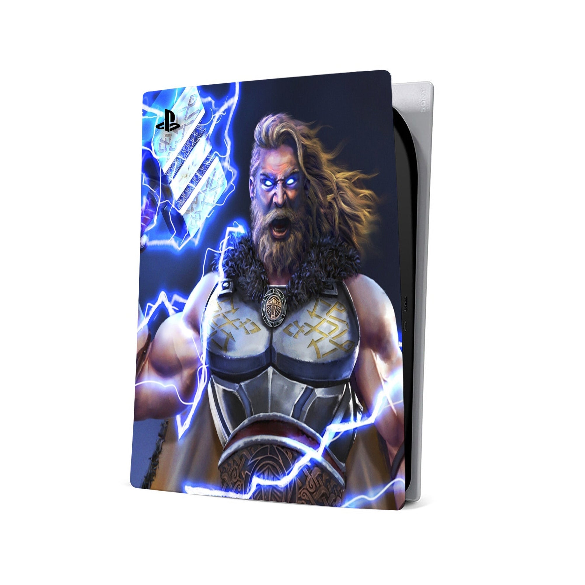 A video game skin featuring a God of Thunder 12 design for the PS5.