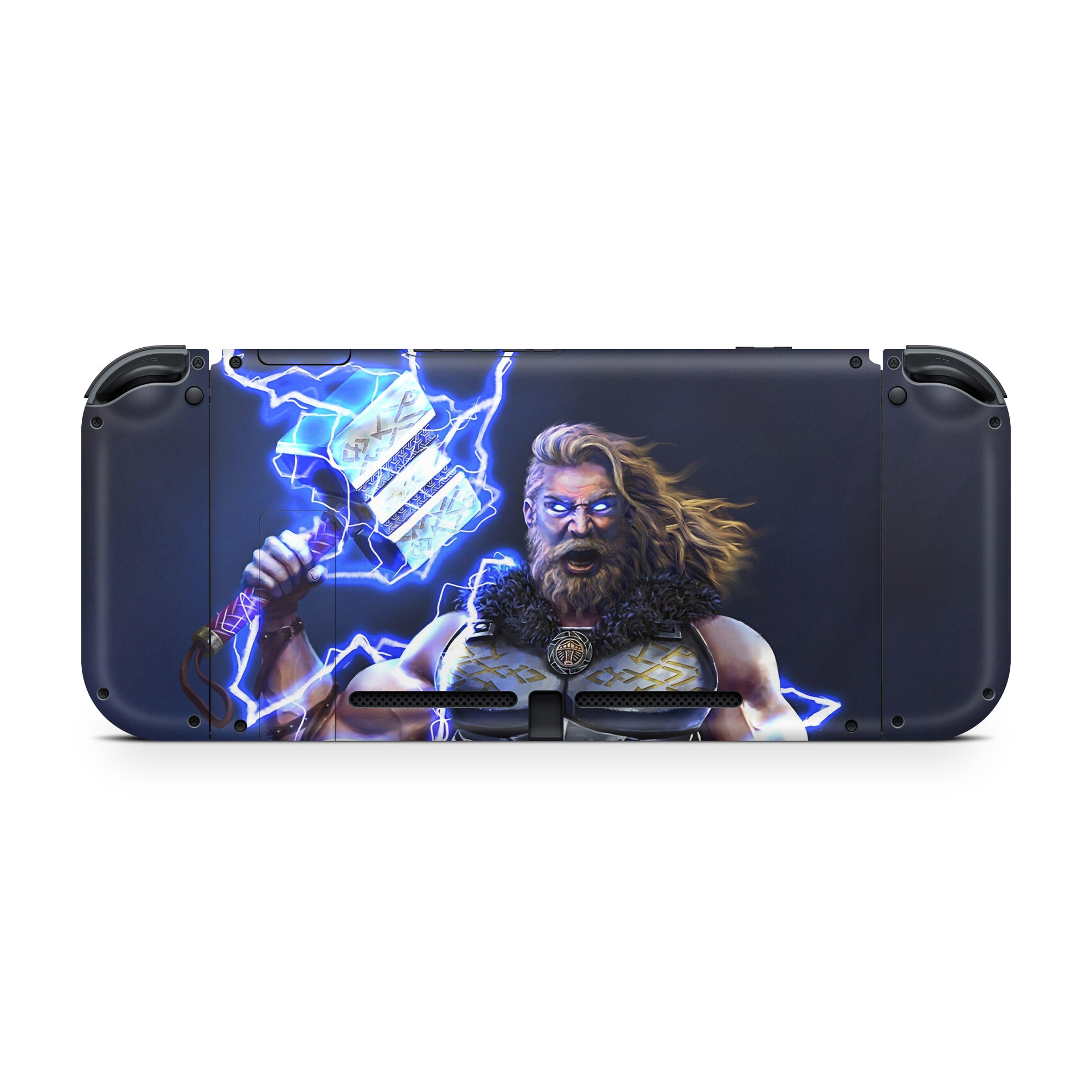 A video game skin featuring a God of Thunder 12 design for the Nintendo Switch.