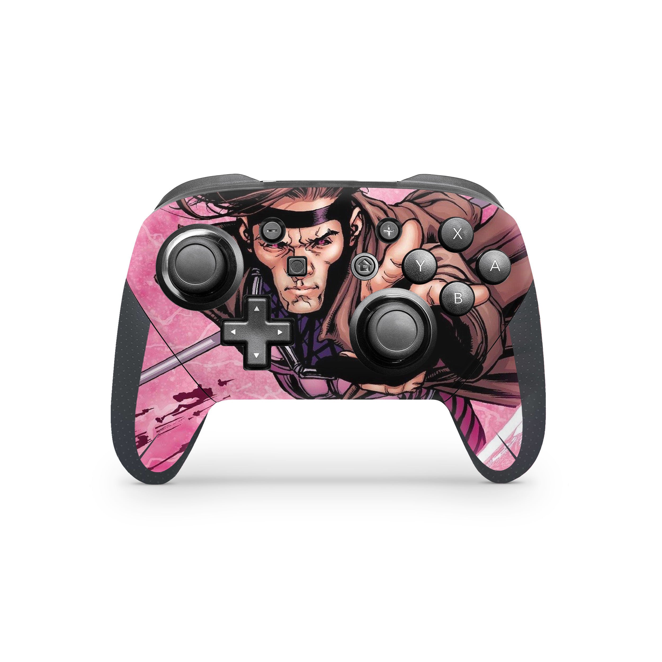 A video game skin featuring a Card Thrower 1 design for the Nintendo Switch Pro Controller.