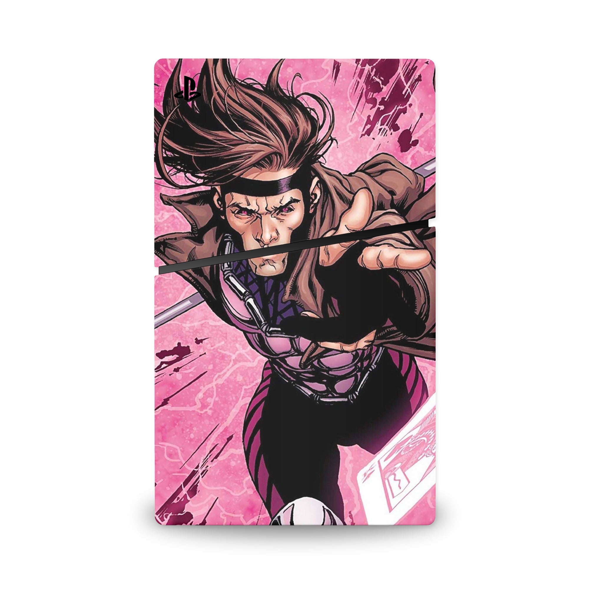 A video game skin featuring a Card Thrower 1 design for the PS5 Slim.