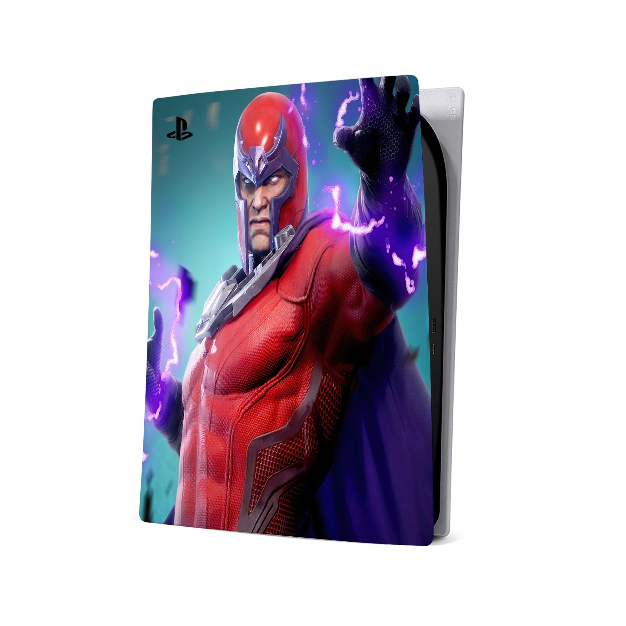 A video game skin featuring a Master of Magnetism 4 design for the PS5.