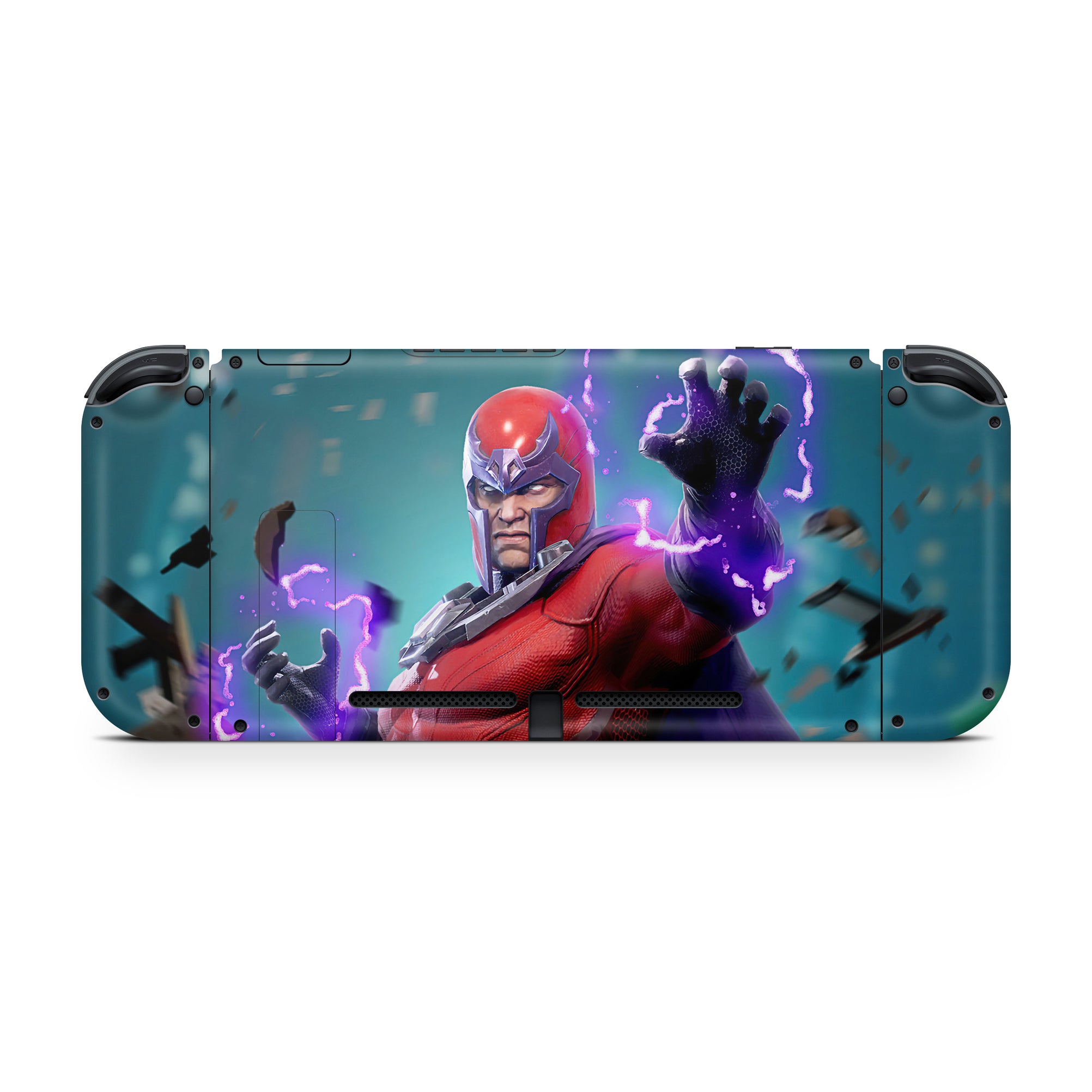 A video game skin featuring a Master of Magnetism 4 design for the Nintendo Switch.