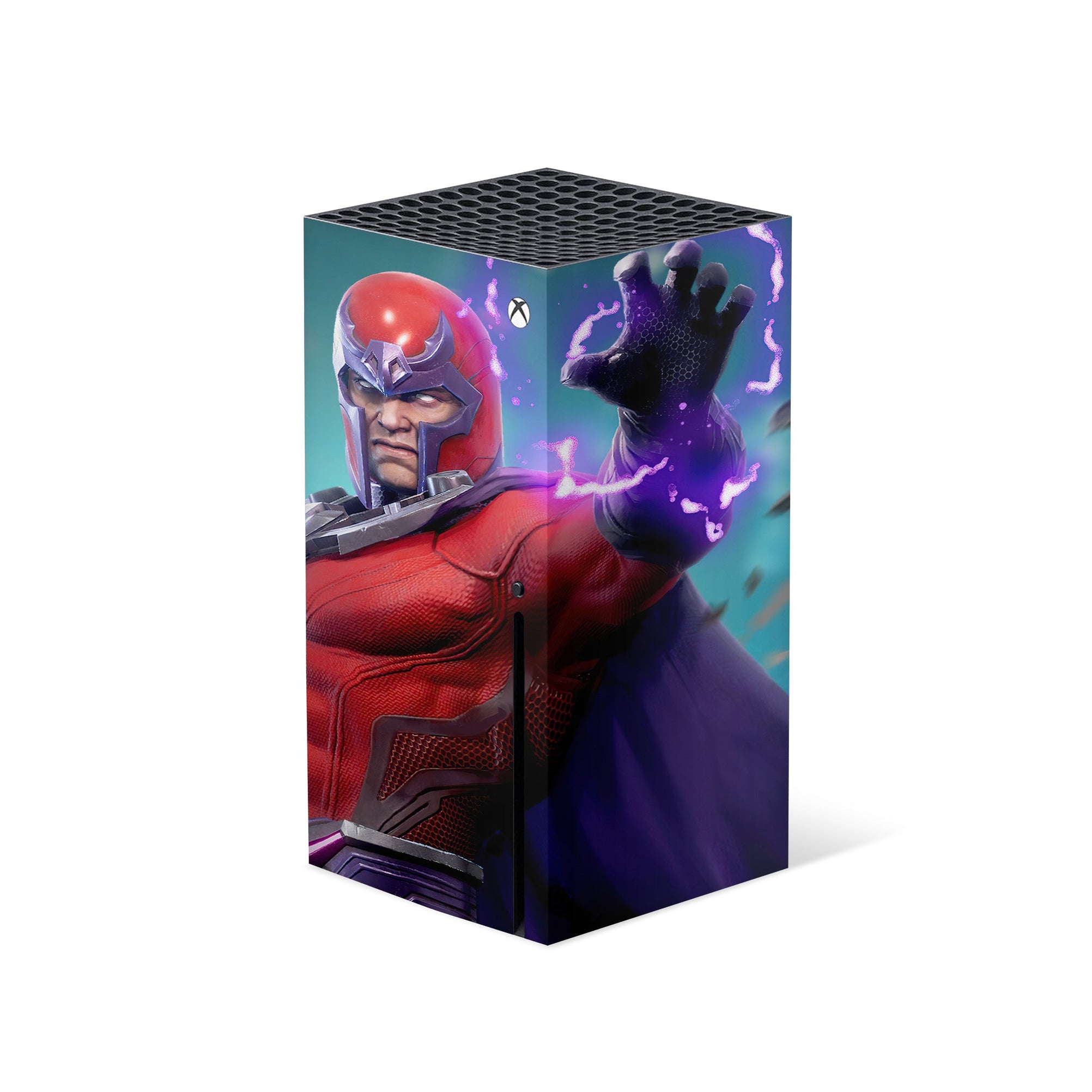 A video game skin featuring a Master of Magnetism 4 design for the Xbox Series X.