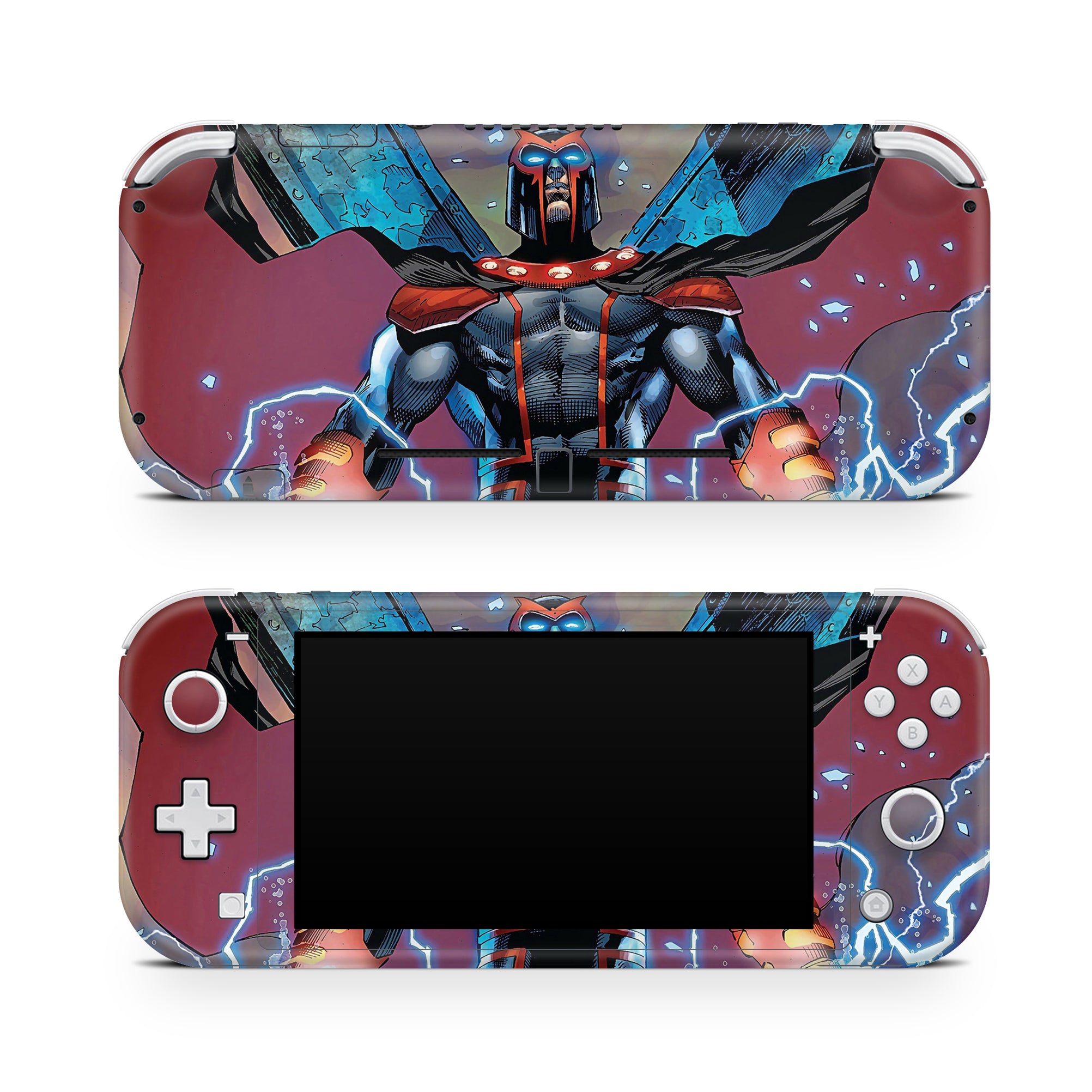 A video game skin featuring a Master of Magnetism 5 design for the Nintendo Switch Lite.