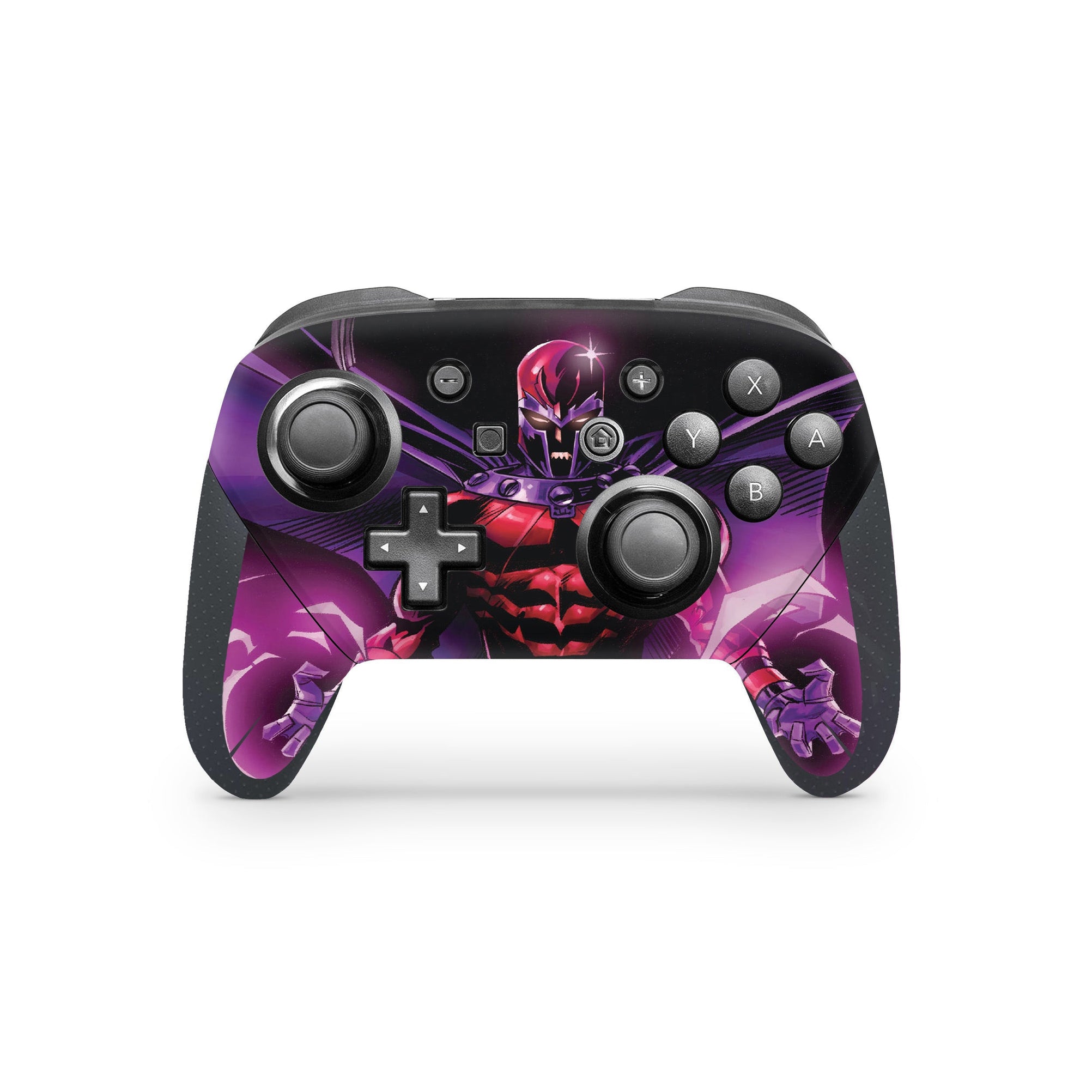 A video game skin featuring a Master of Magnetism 5 design for the Nintendo Switch Pro Controller.