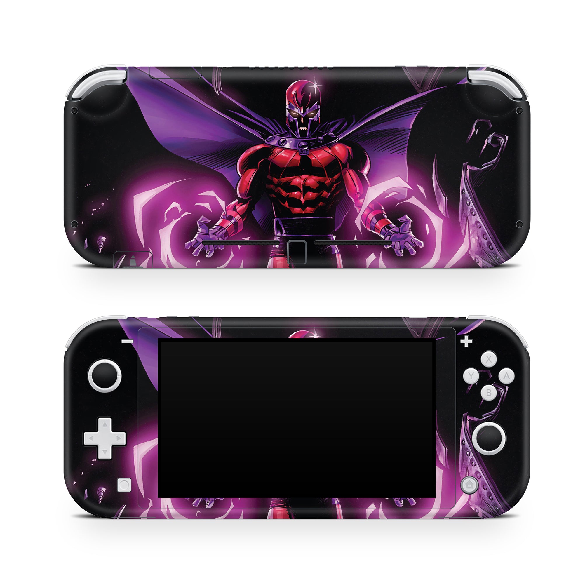 A video game skin featuring a Master of Magnetism 6 design for the Nintendo Switch Lite.