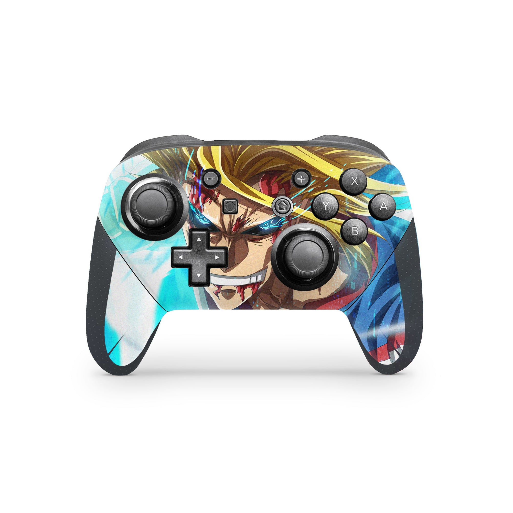 A video game skin featuring a Symbol of Peace 4 design for the Nintendo Switch Pro Controller.