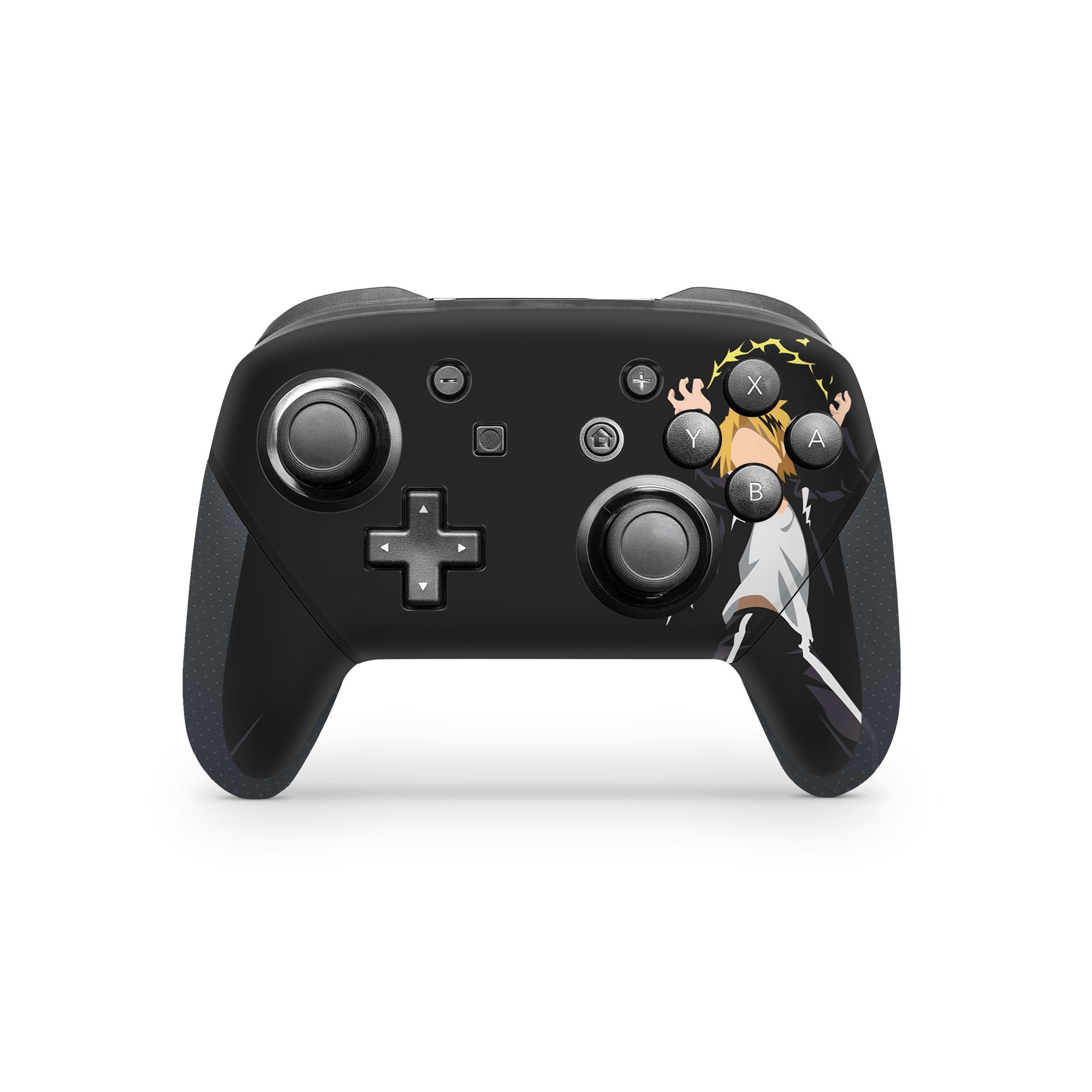 A video game skin featuring a Electric Hero 2 design for the Nintendo Switch Pro Controller.