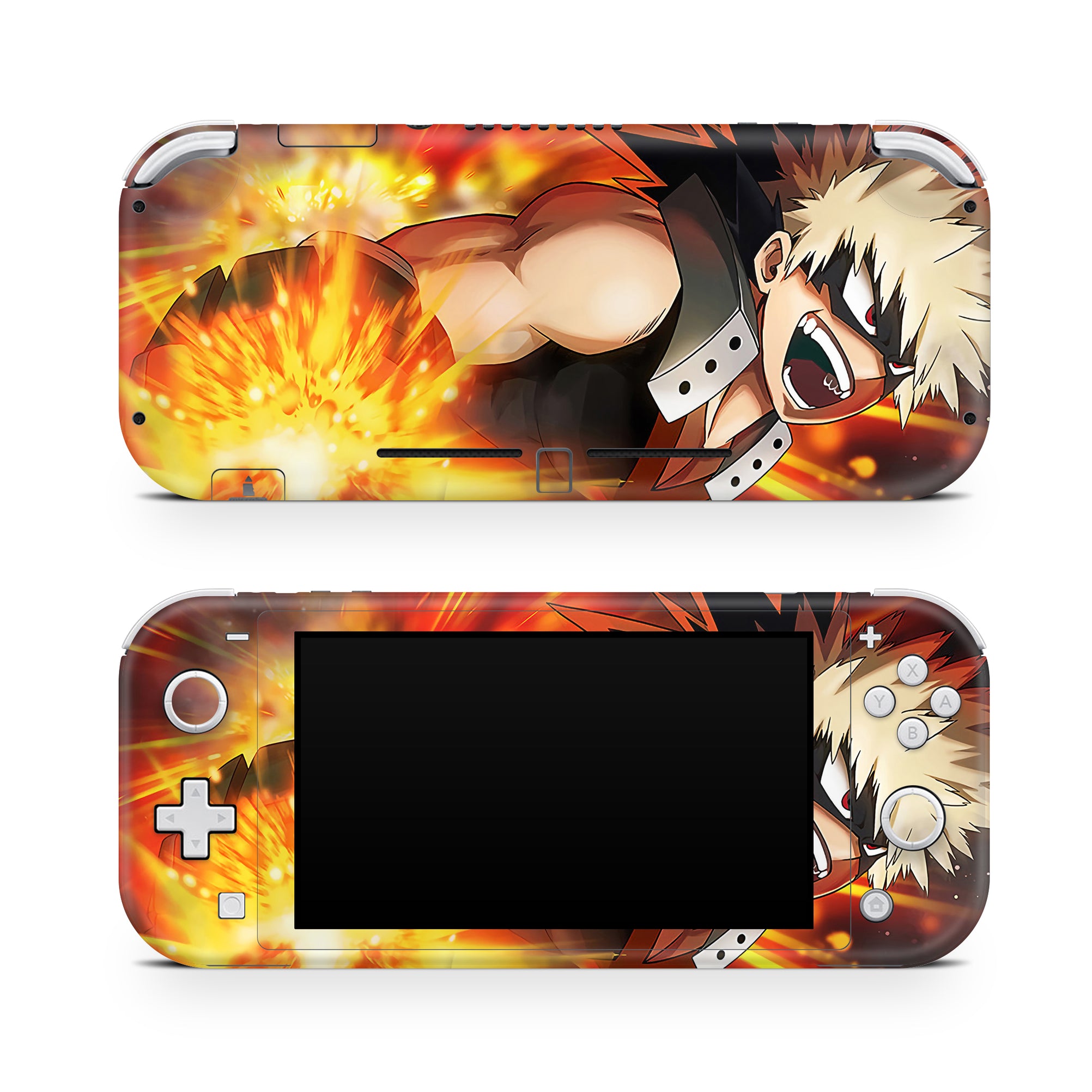 A video game skin featuring a Explosive Force 1 design for the Nintendo Switch Lite.