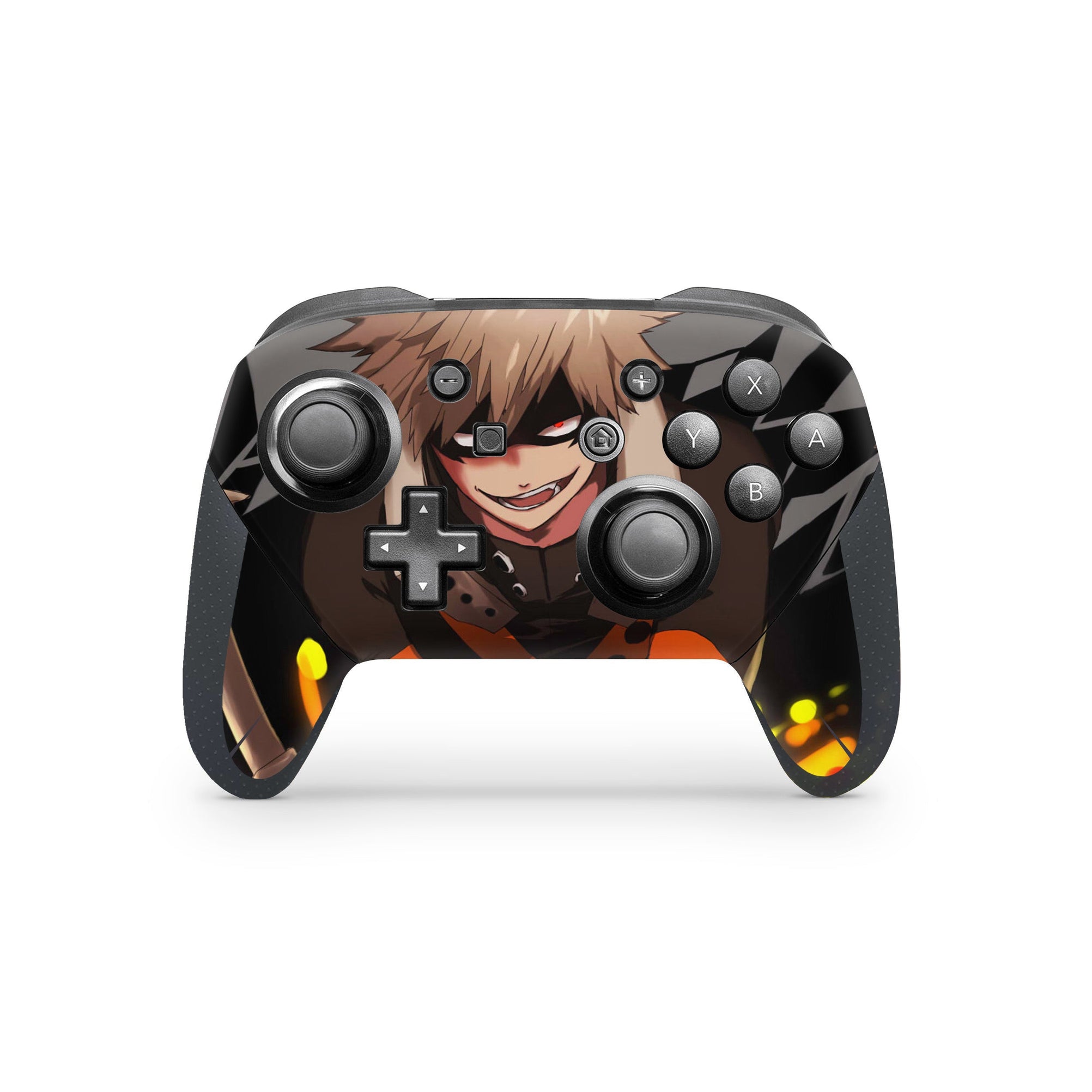 A video game skin featuring a Explosive Force 2 design for the Nintendo Switch Pro Controller.