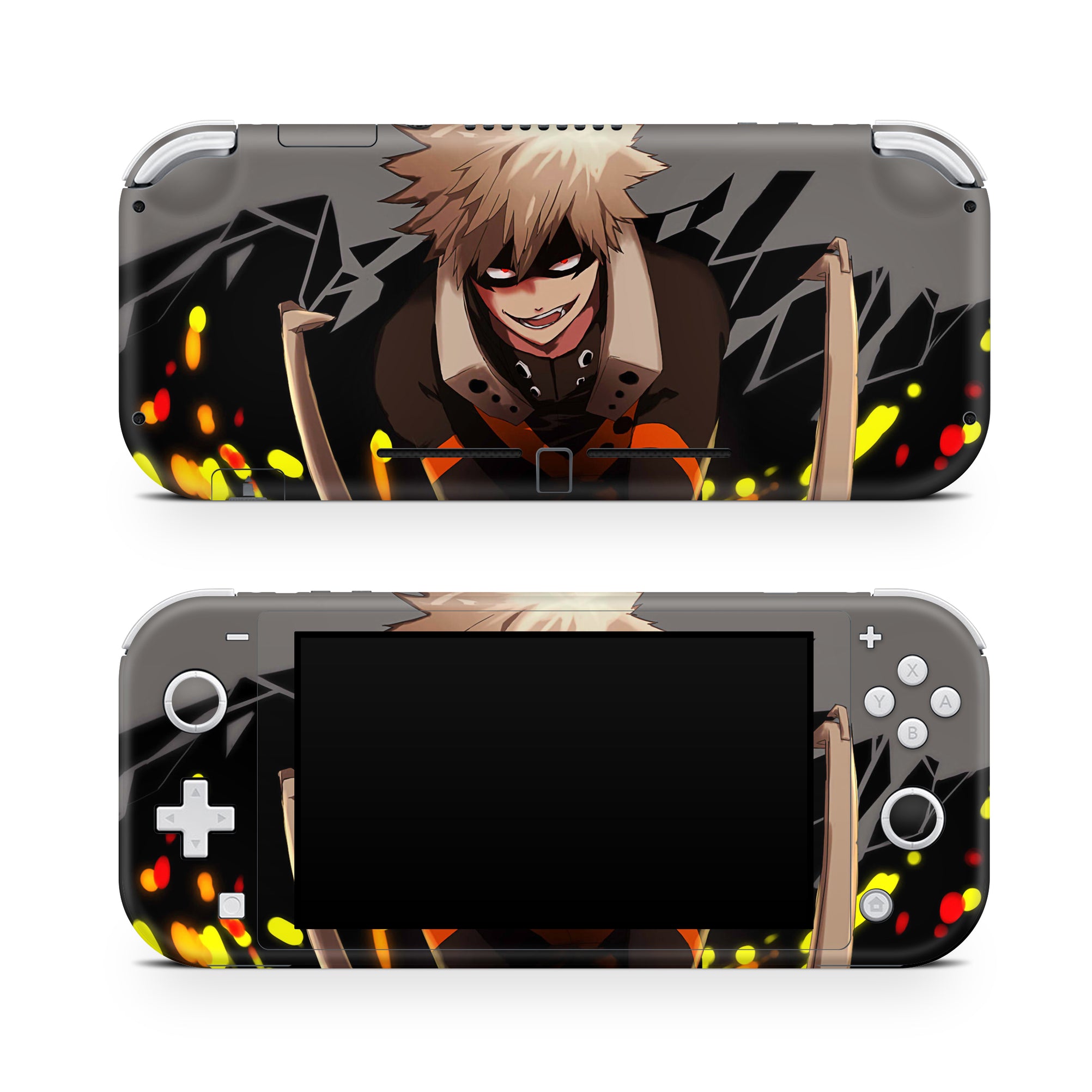 A video game skin featuring a Explosive Force 3 design for the Nintendo Switch Lite.