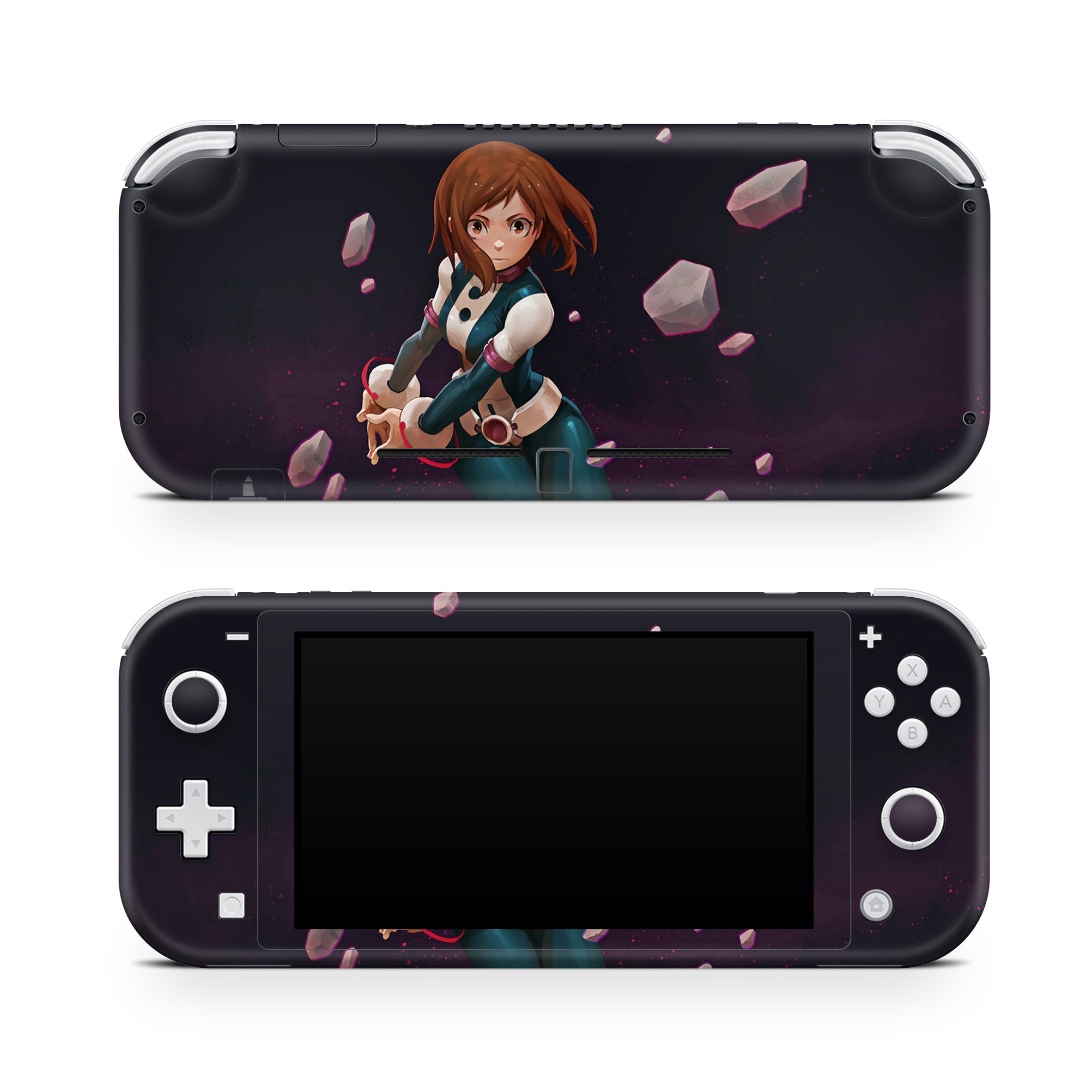 A video game skin featuring a Gravity Hero 1 design for the Nintendo Switch Lite.